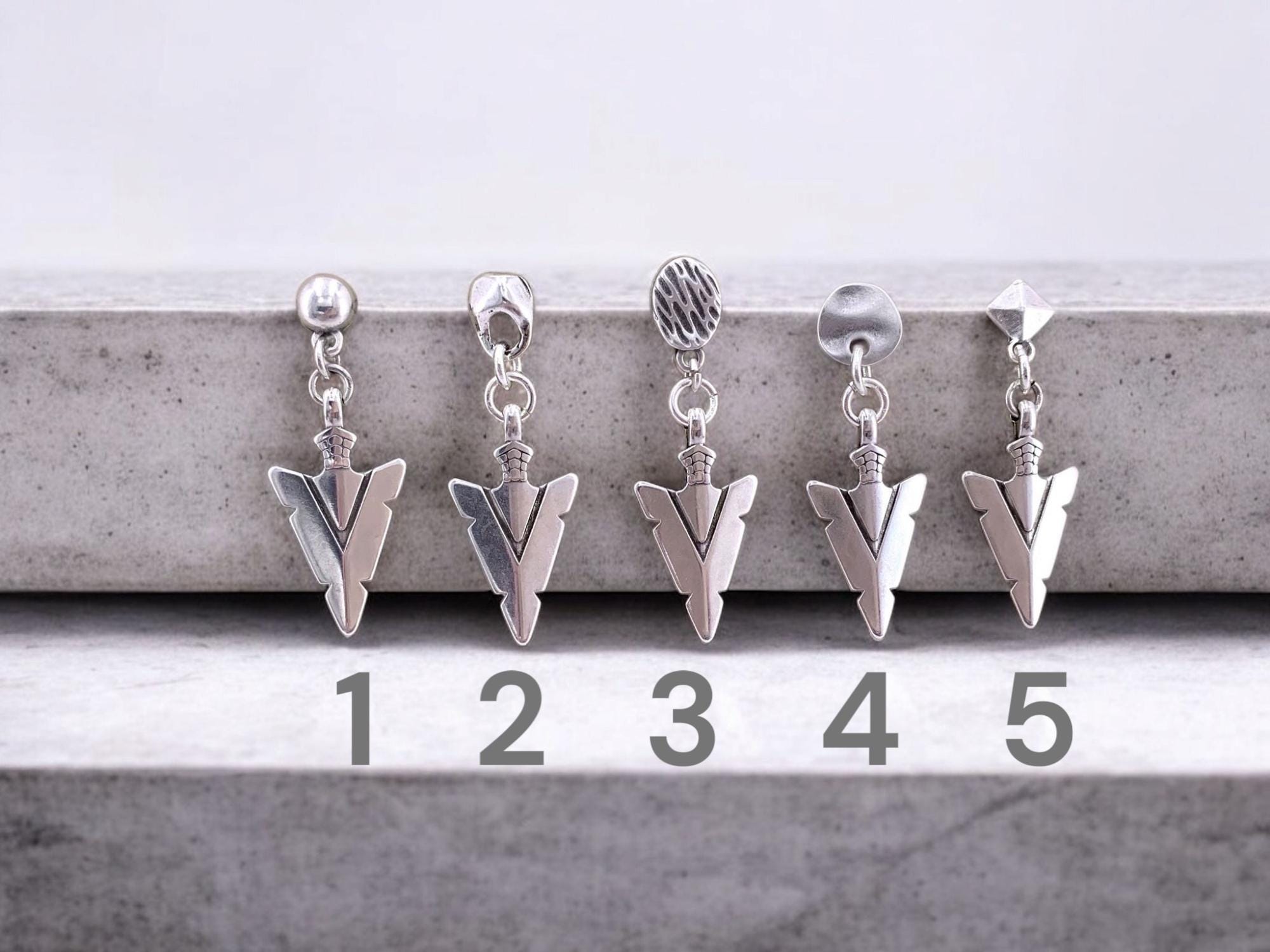 Arrowhead silver dropped earring, teardrop earrings, tribal earrings, dangle earrings, bohemian earrings, uno de 50 style, gift for friends