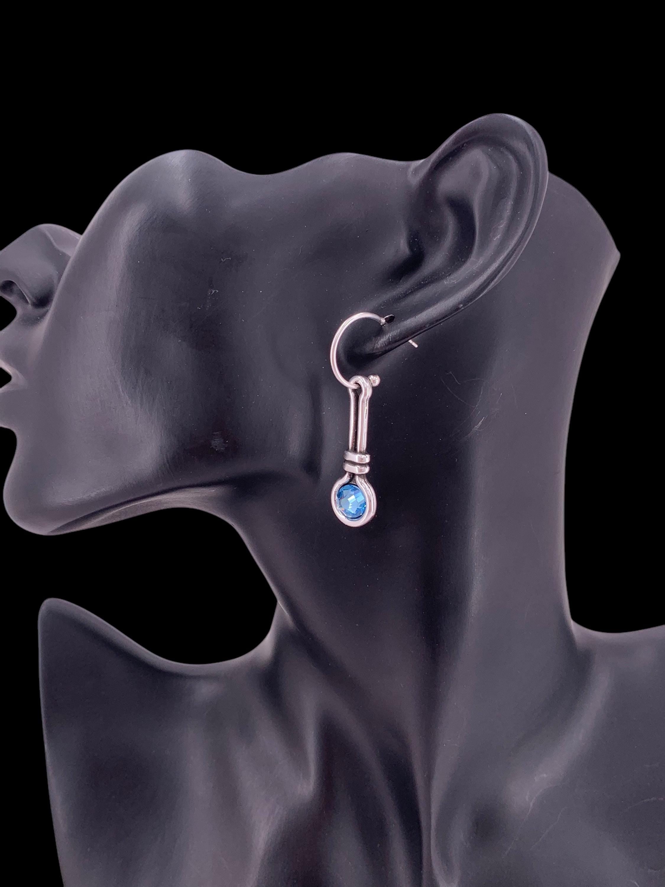 earrings with Swarovski crystal, uno de 50 style, handmade hypoallergenic silver plated , Valentines gift for her, statement dangle earrings