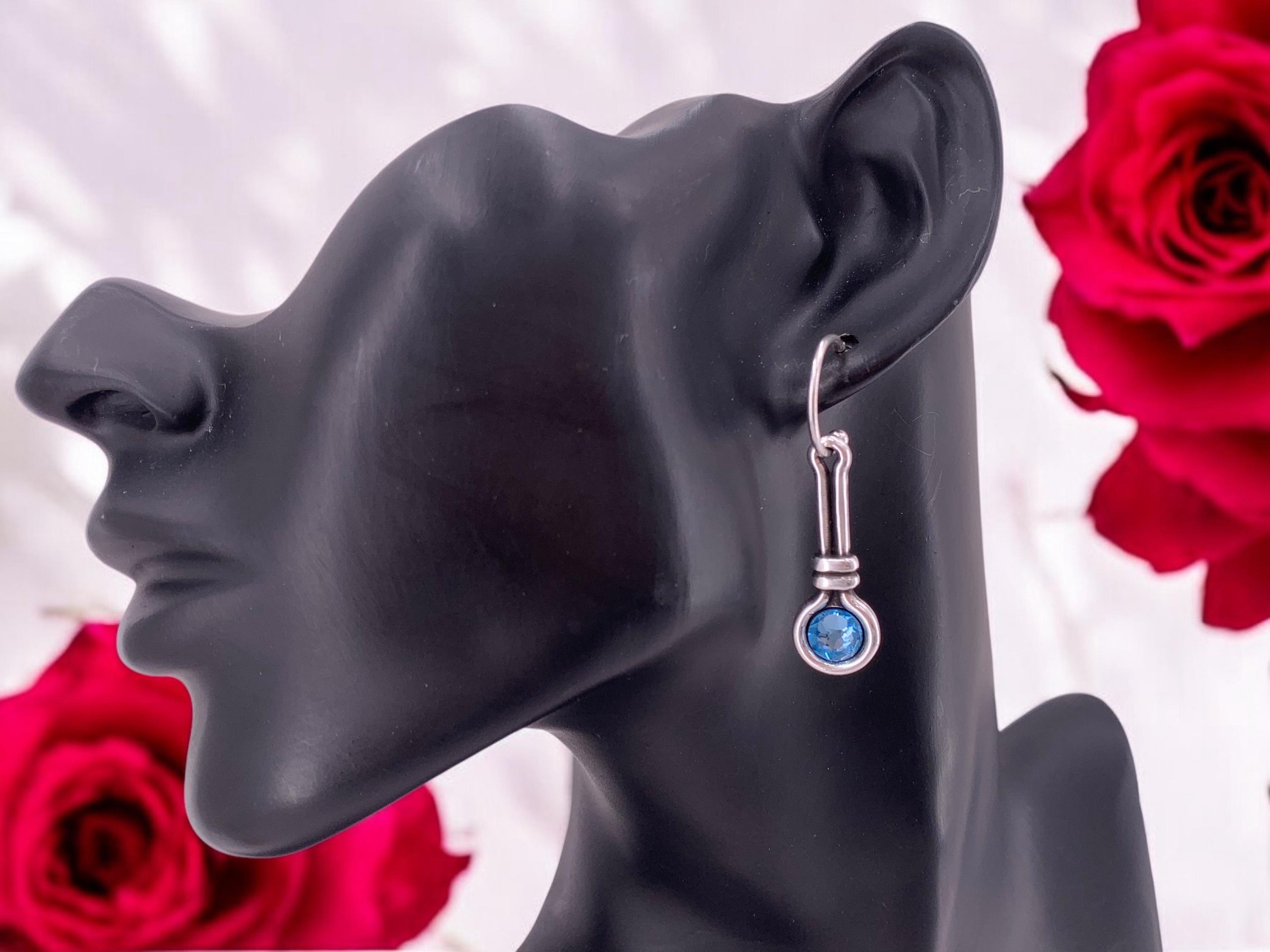 earrings with Swarovski crystal, uno de 50 style, handmade hypoallergenic silver plated , Valentines gift for her, statement dangle earrings