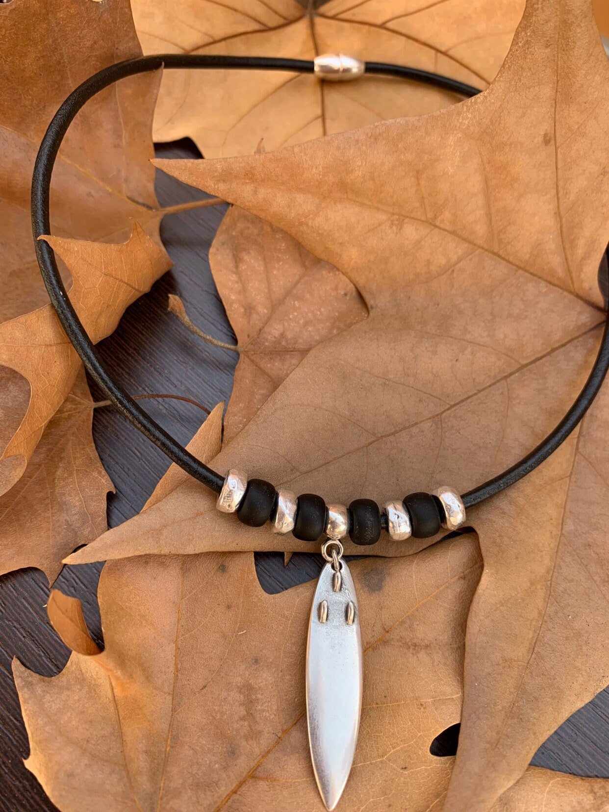 manly and masculine leather necklace for men, surf necklace, beach necklace, surfer necklace, surfboard necklace, men gift