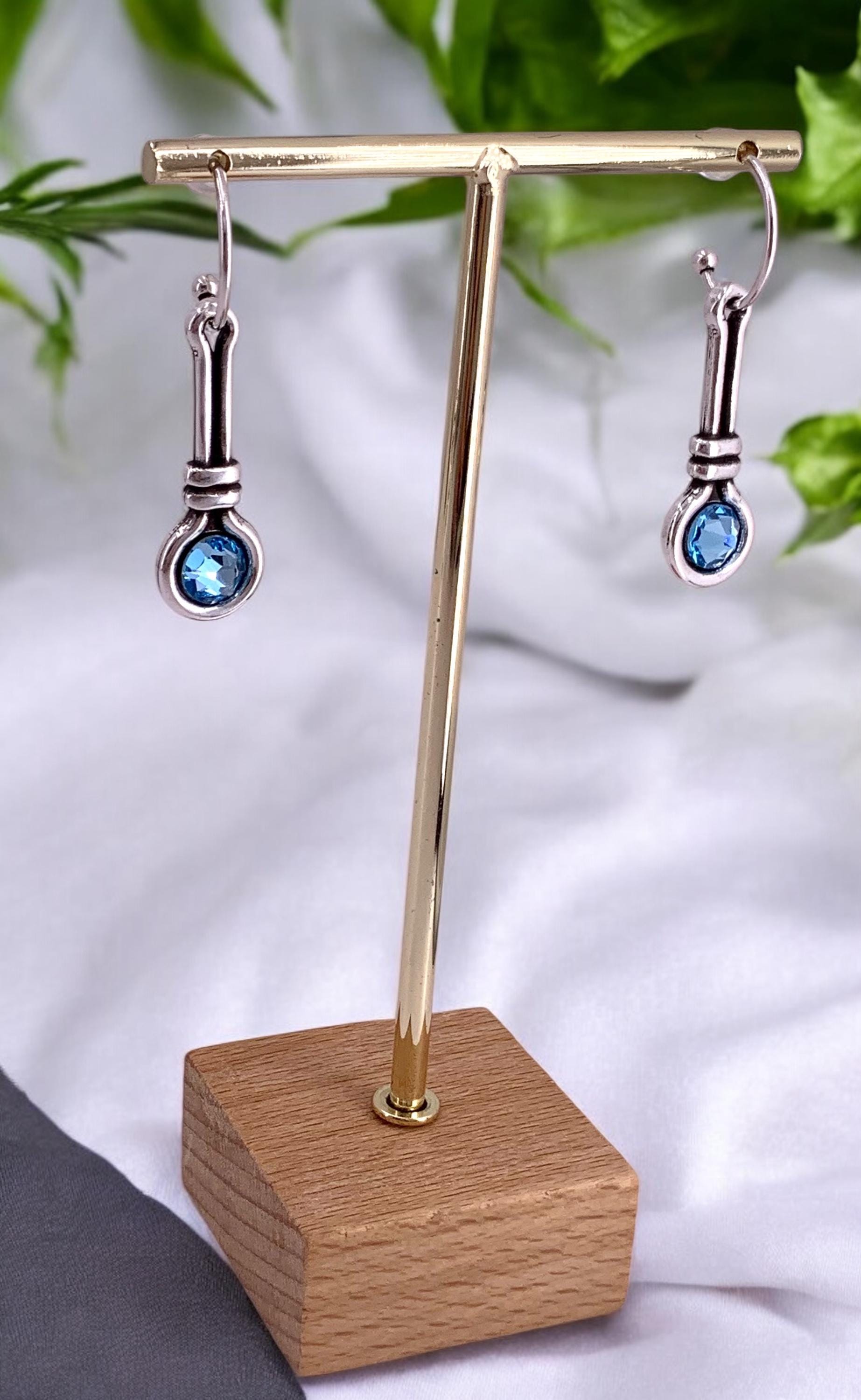 earrings with Swarovski crystal, uno de 50 style, handmade hypoallergenic silver plated , Valentines gift for her, statement dangle earrings