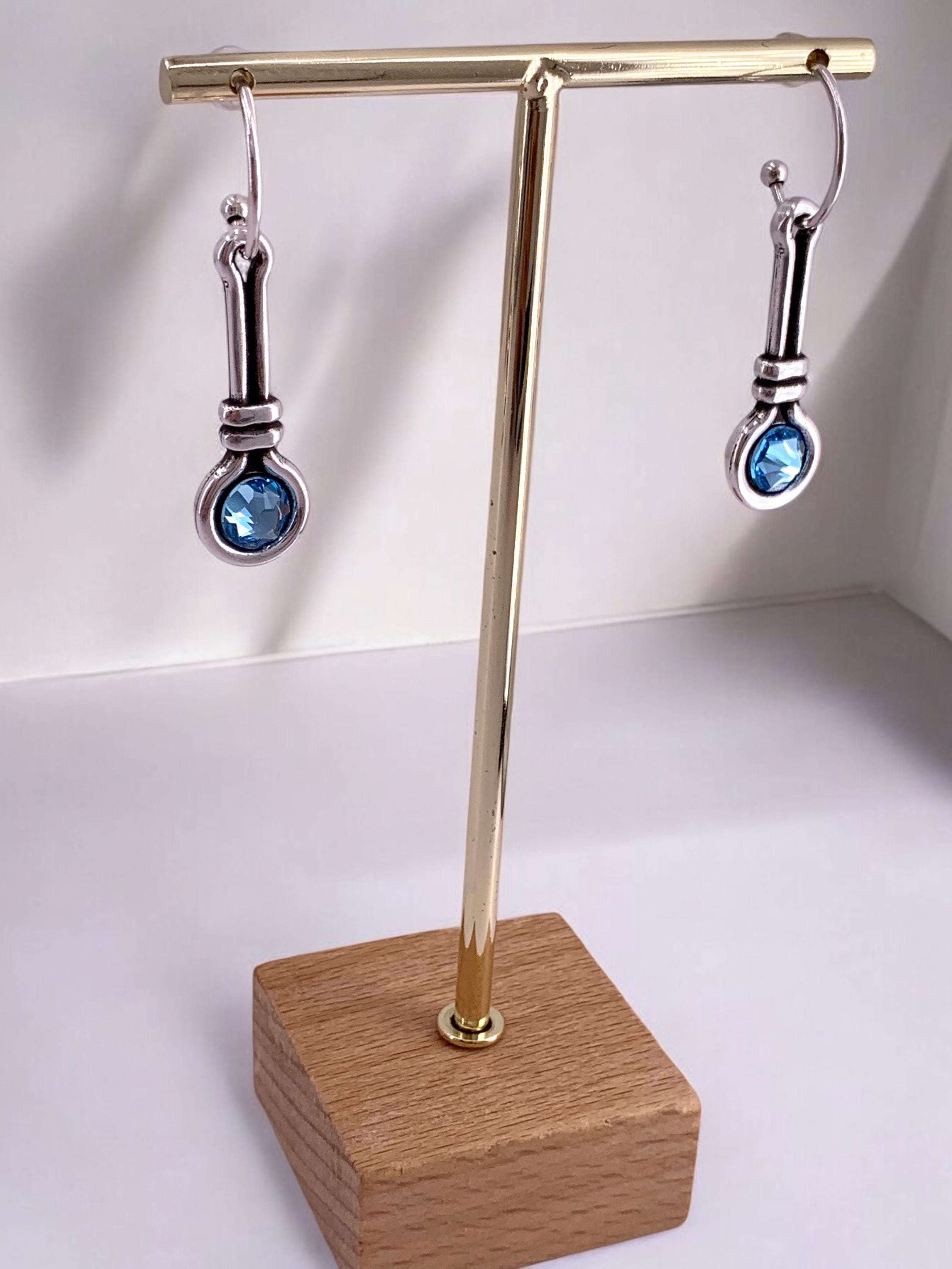 earrings with Swarovski crystal, uno de 50 style, handmade hypoallergenic silver plated , Valentines gift for her, statement dangle earrings