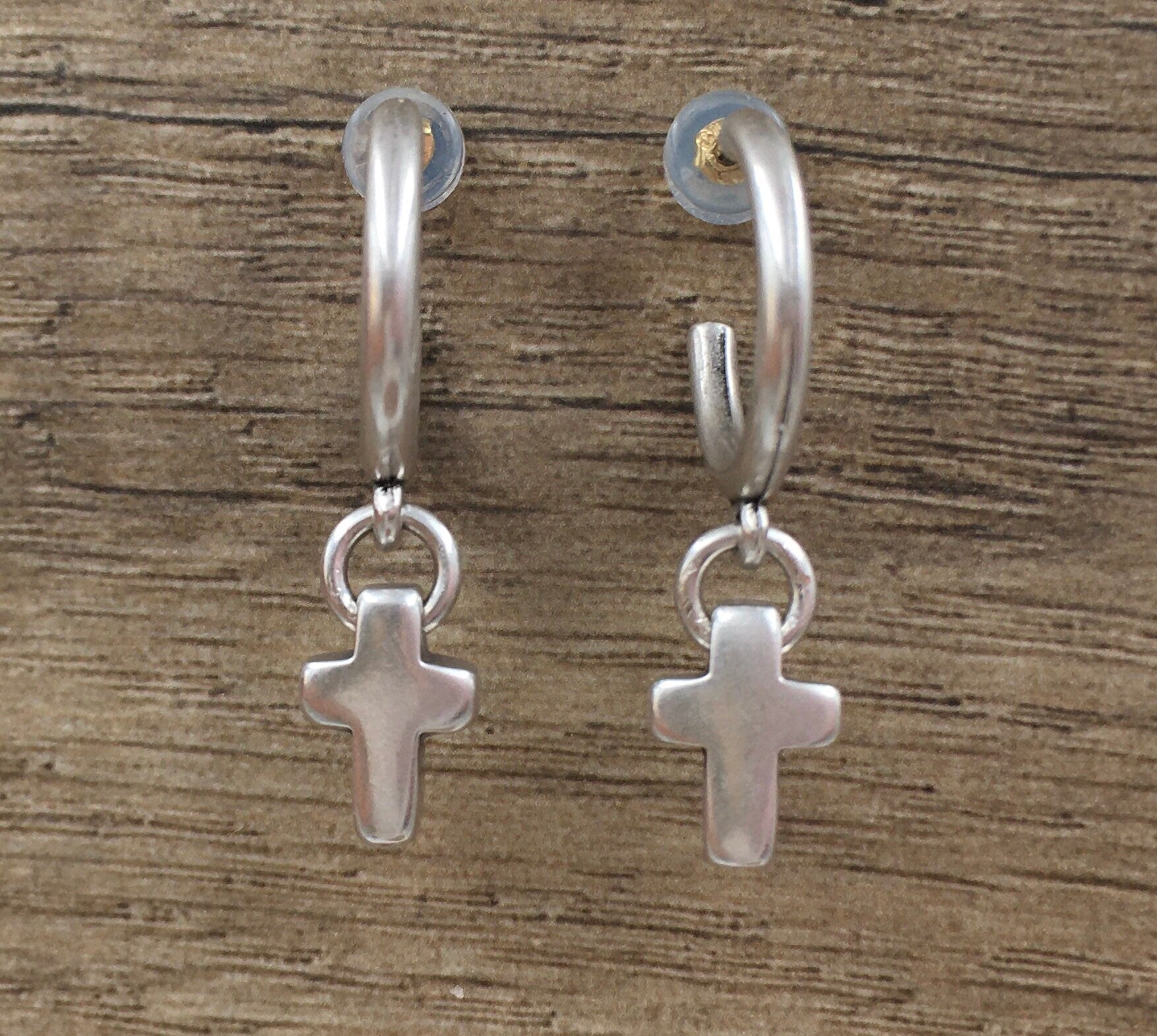 Edgy Cross Hoop Earrings – Silver-Plated Statement with Urban Attitude, Bold, Urban and Unapologetic, Cross Charm Hoops with a Modern Edge