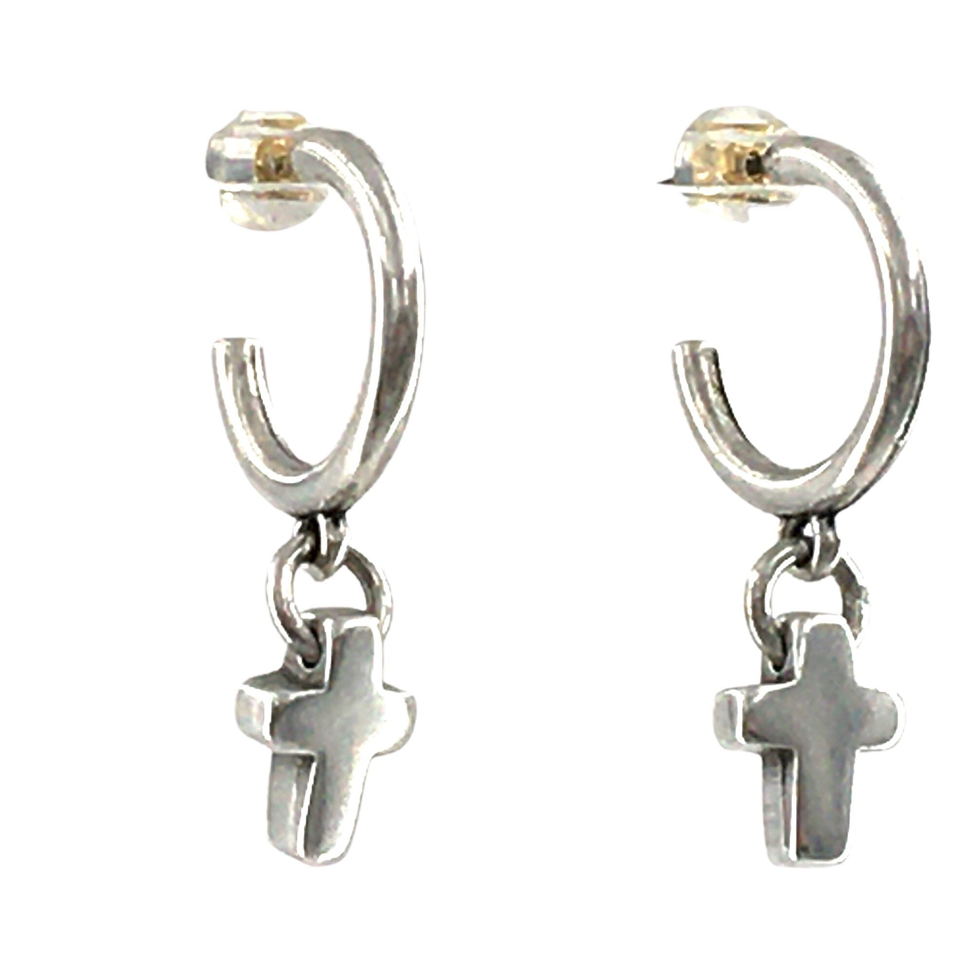 Edgy Cross Hoop Earrings – Silver-Plated Statement with Urban Attitude, Bold, Urban and Unapologetic, Cross Charm Hoops with a Modern Edge