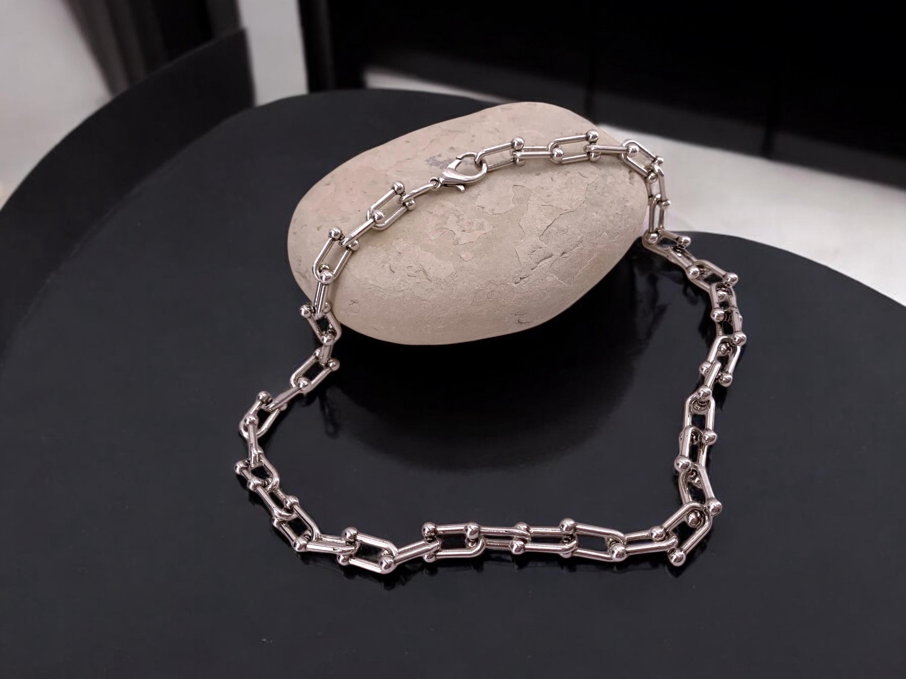 Bulky silver chain necklace, bold necklace, statement necklace, heavyweight chain necklace, simple chunky chain necklace, uno de 50 style