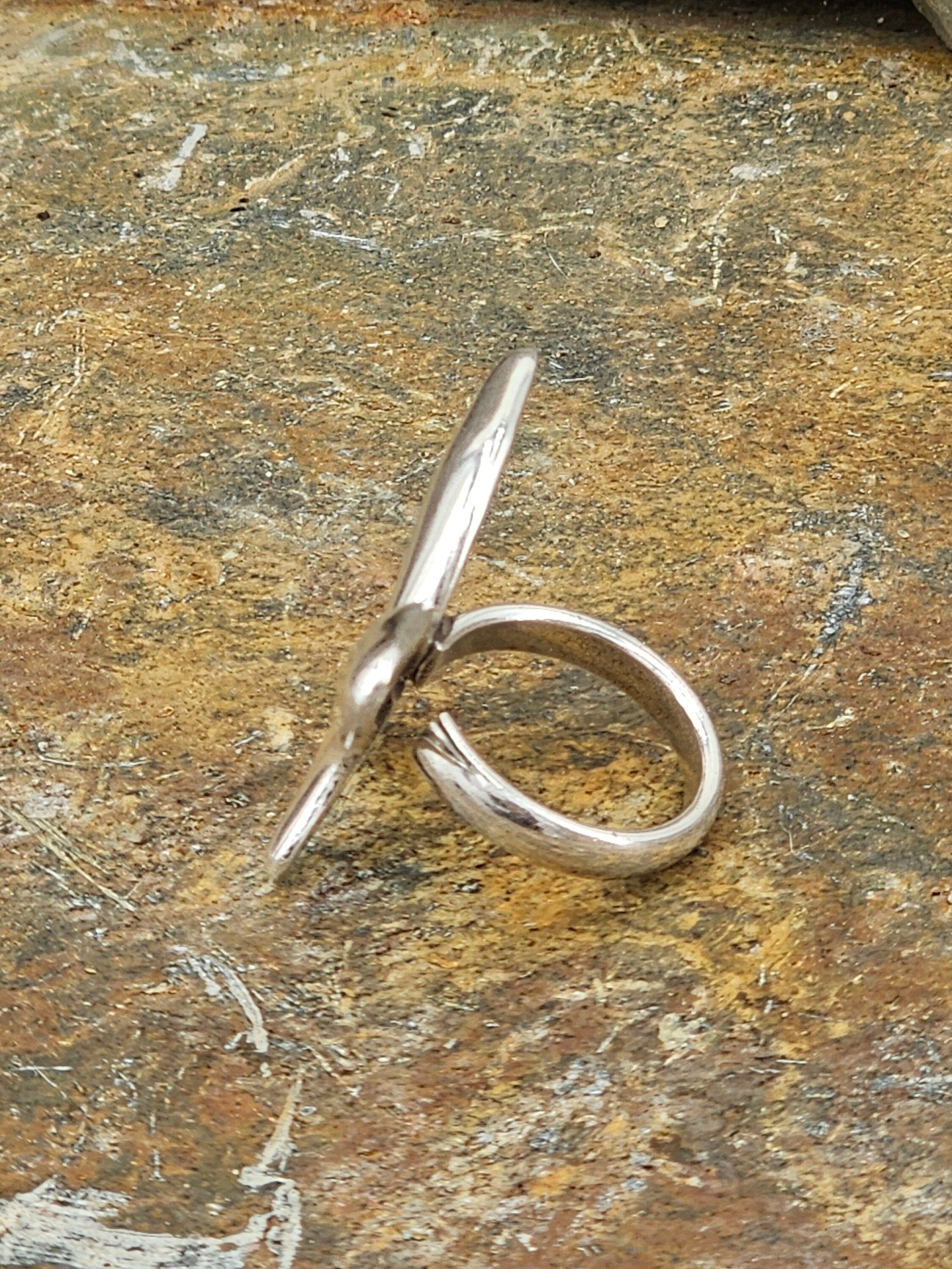 Anillo de plata voluminoso con forma de mariposa para mujer, regalo para novia, anillo grueso ajustable en plata ideal para un regalo único