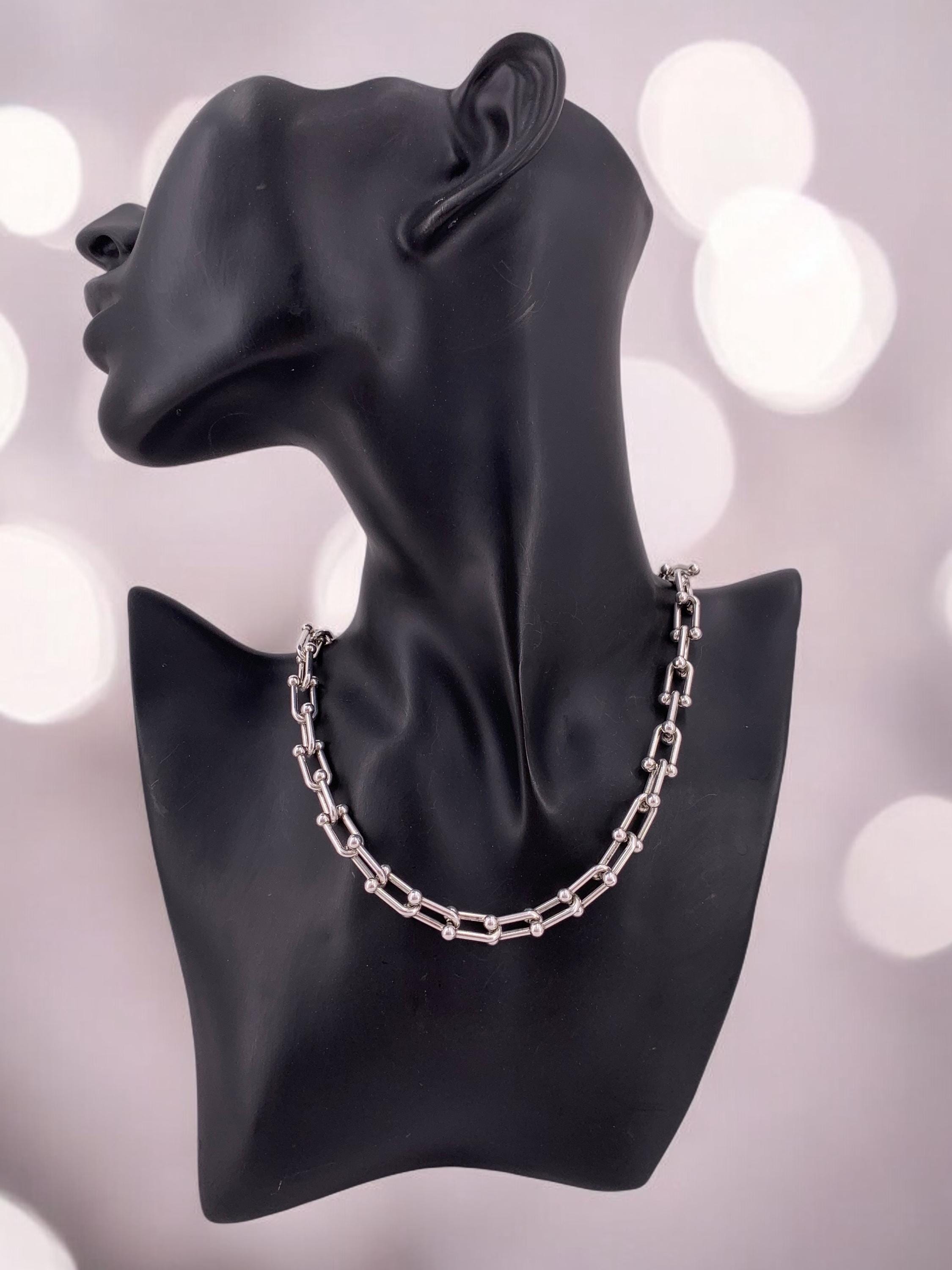 Bulky silver chain necklace, bold necklace, statement necklace, heavyweight chain necklace, simple chunky chain necklace, uno de 50 style