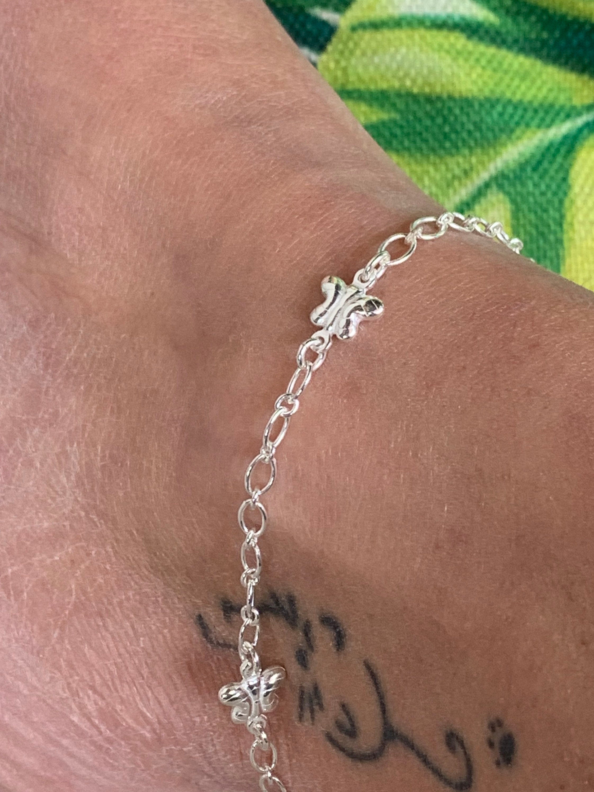 Dainty Butterfly Anklet – 925 Sterling Silver – Bohemian Chain – Adjustable Fit – Kukuri Jewelry