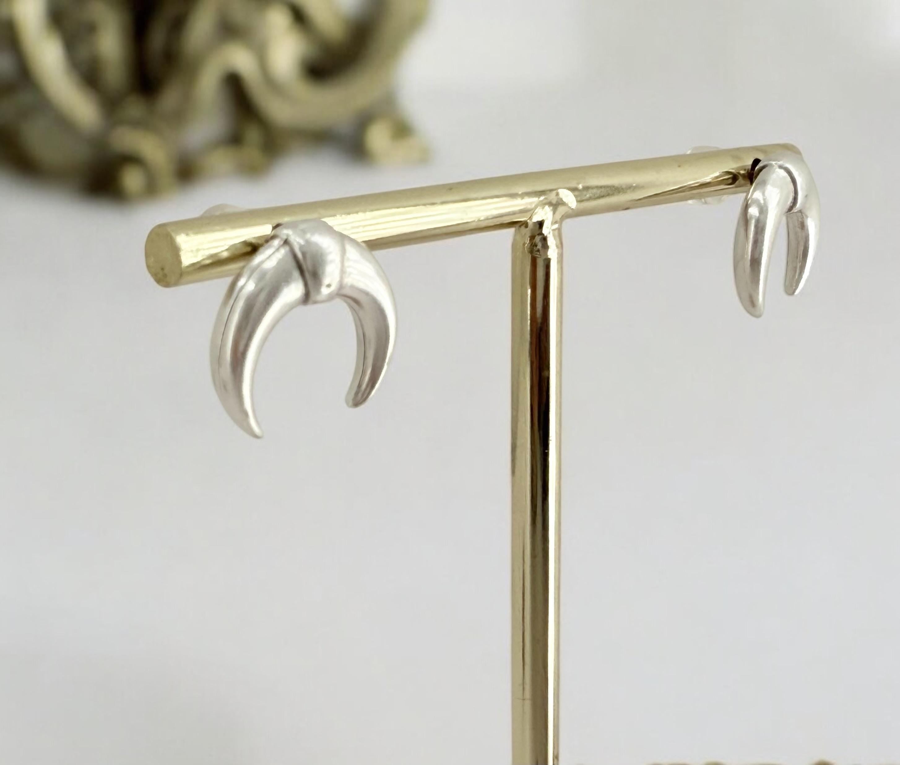 Bohemian Moon Earrings – Tribal Style Gold or Silver – Tiny Everyday Earrings – minimalist Kukuri Jewelry
