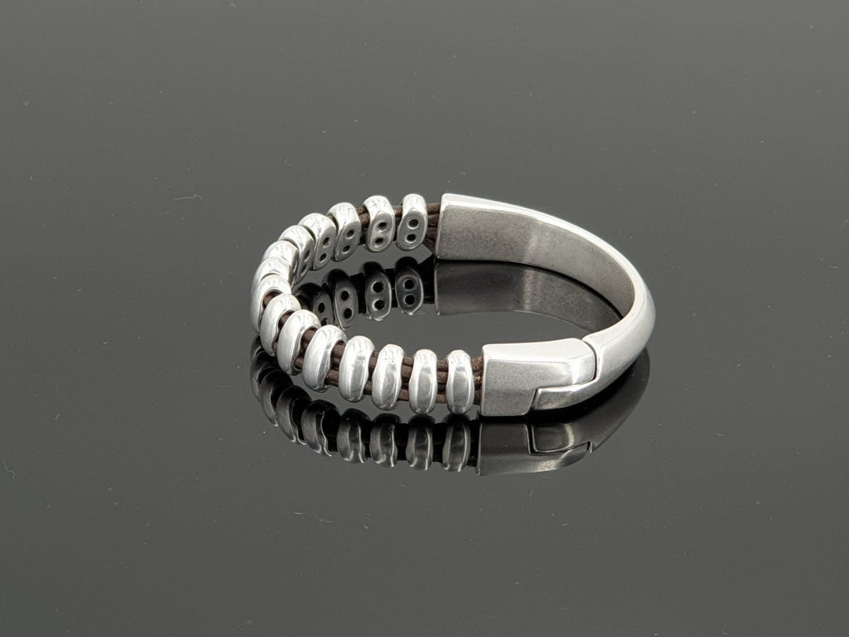 Men's silver metal heavy bracelet, men chunky bracelet, thick silver bracelet for men, striking voluminous bracelet, unique men gift idea