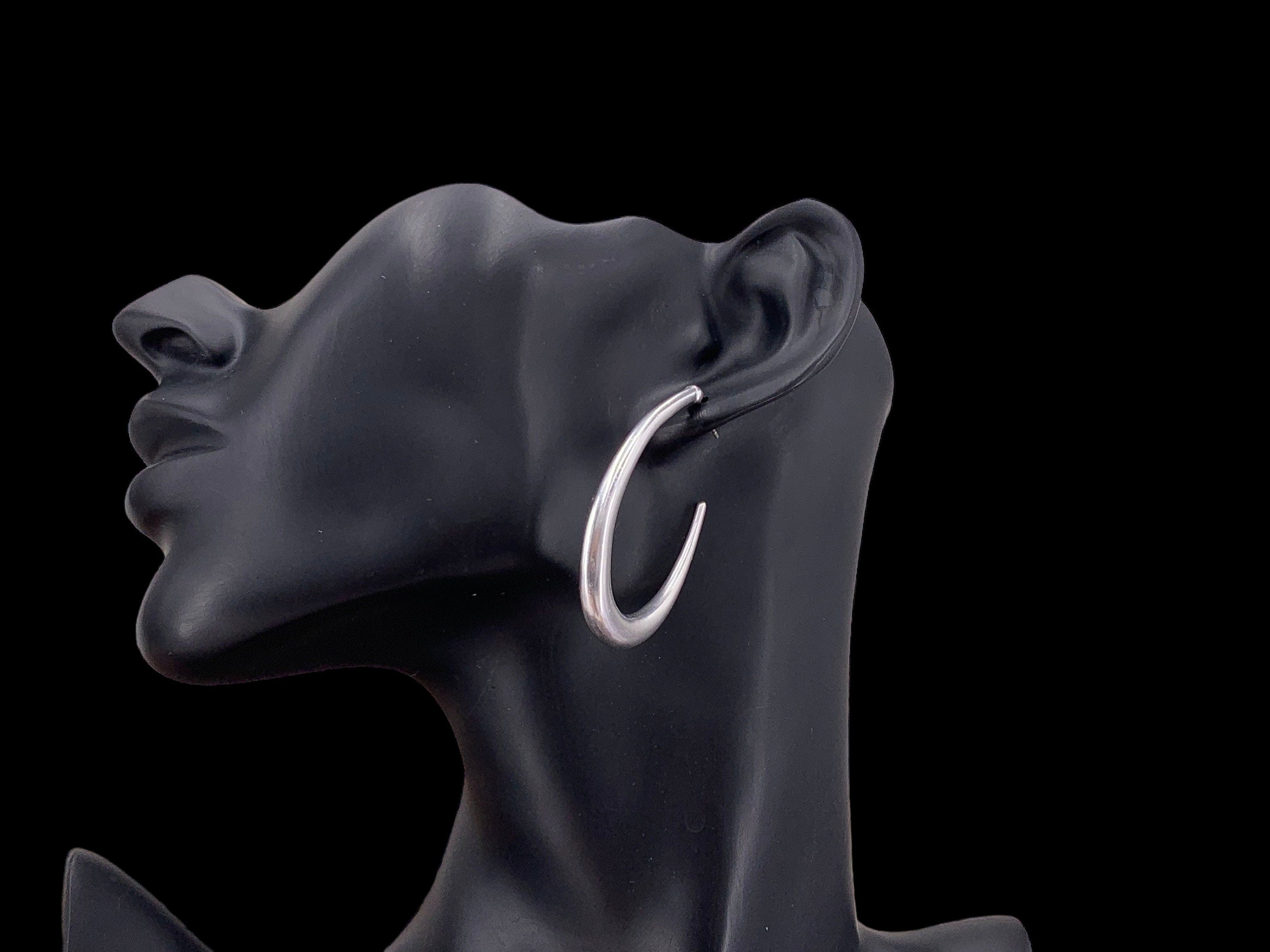 Oversized Oval chunky Hoop Earrings – Bold Sculptural Design in Silver or 24k Gold plated – Modern Statement Jewelry,