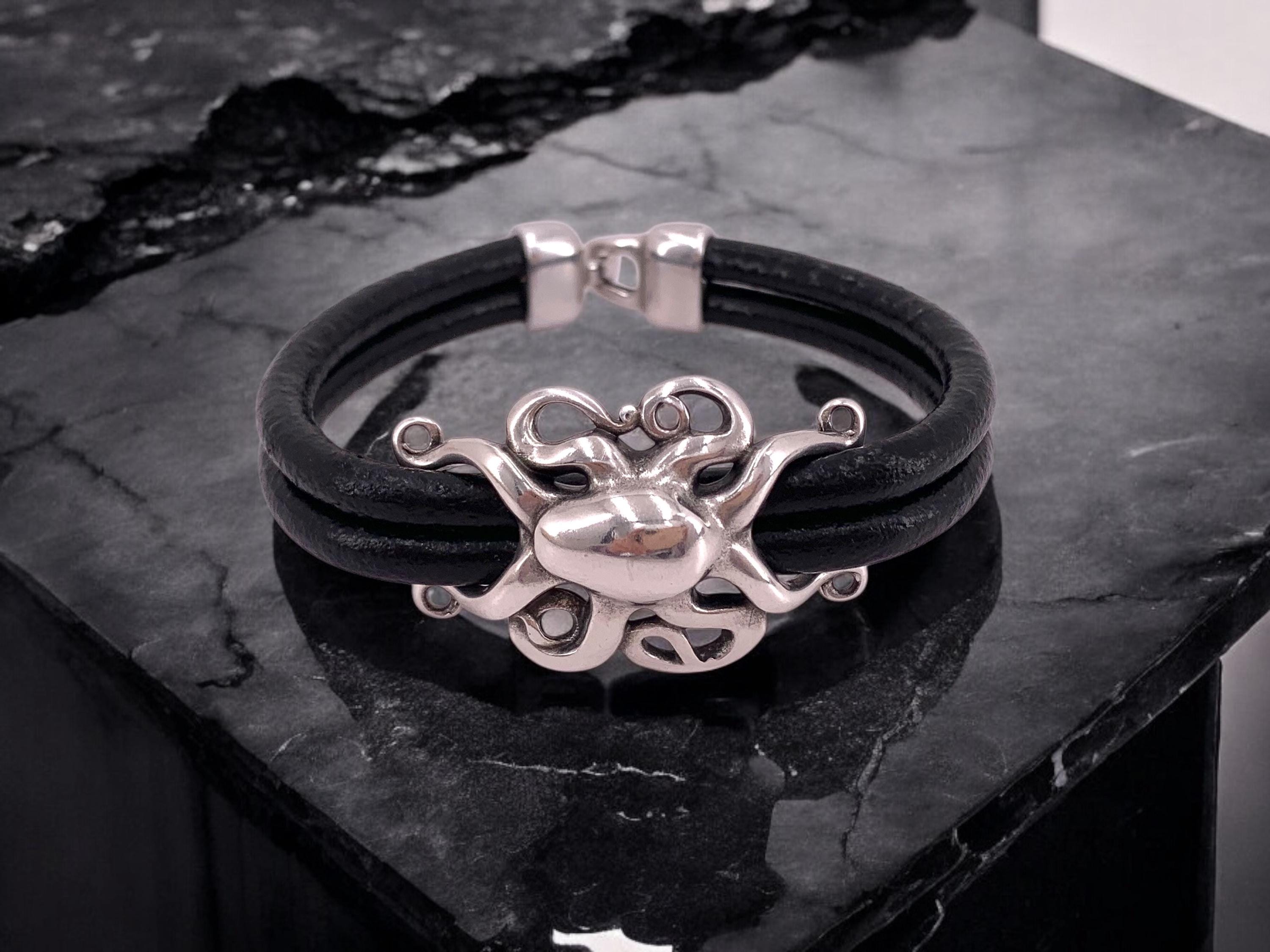 Men’s leather bracelet, octopus bracelet, divers bracelet, gift for men, surfer bracelet, seaman bracelet , manly and masculine