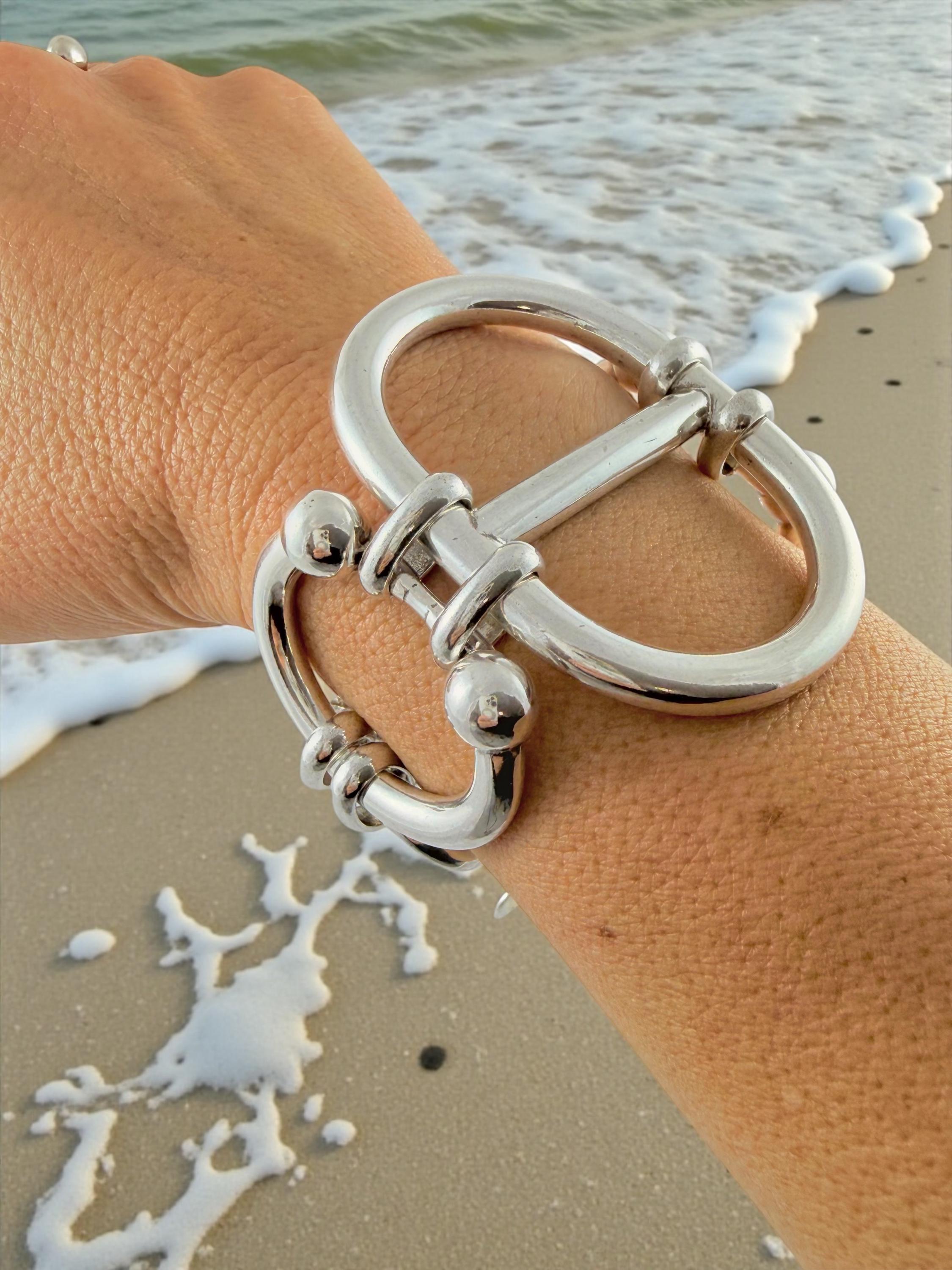 Chunky Silver extra large Link Bracelet – Bold Mariner Chain Design – Adjustable Statement Jewelry For large wrist