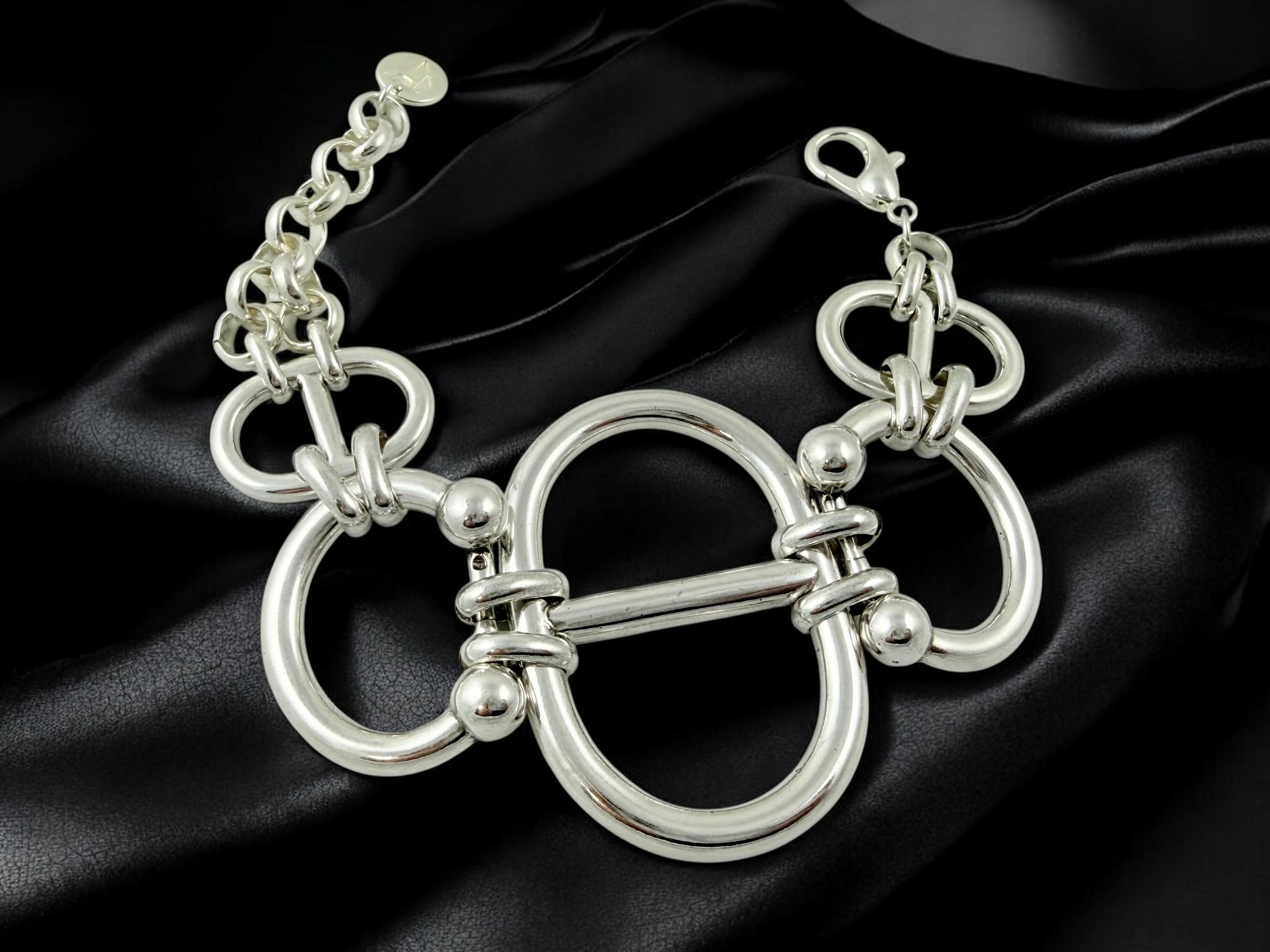 Chunky Silver extra large Link Bracelet – Bold Mariner Chain Design – Adjustable Statement Jewelry For large wrist