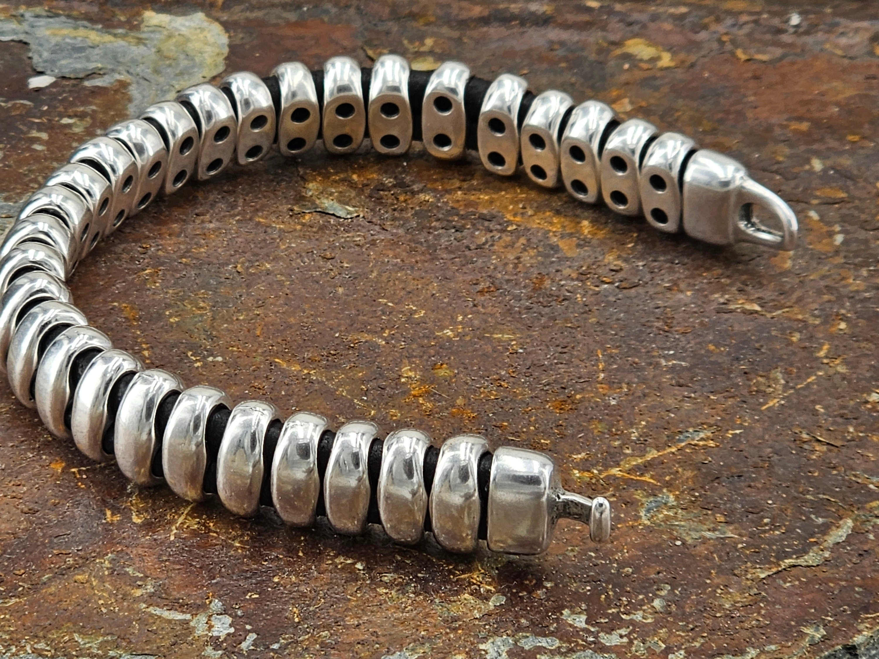 Heavyweight chunky bracelet for men, silver bold bracelet, silver cuff bracelet, statement metal bracelet for men, bracelets