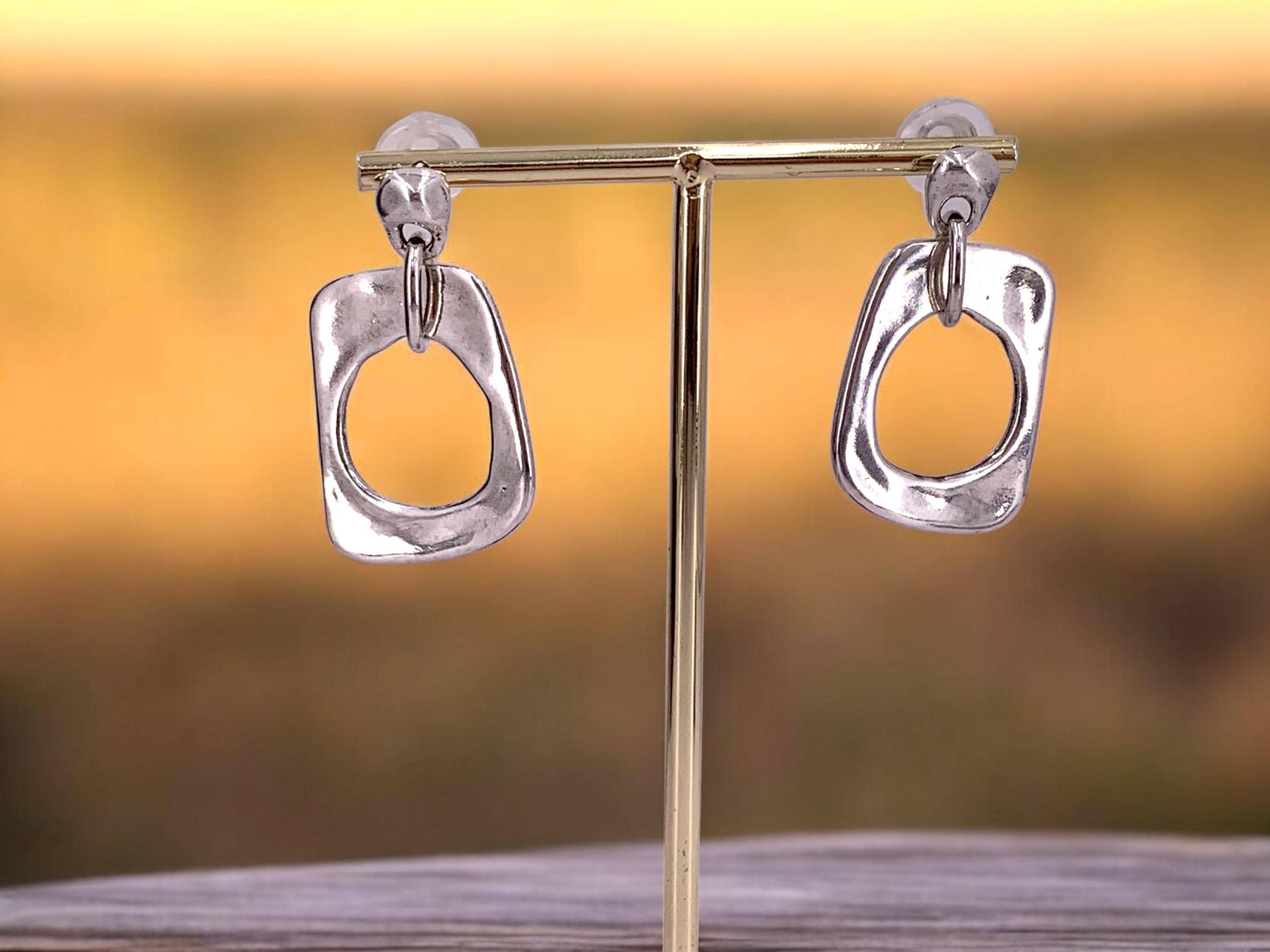 Statement voluminous dangle earrings, chunky silver earrings, bold dangle earrings, silver earrings, oversize earrings, gift for her