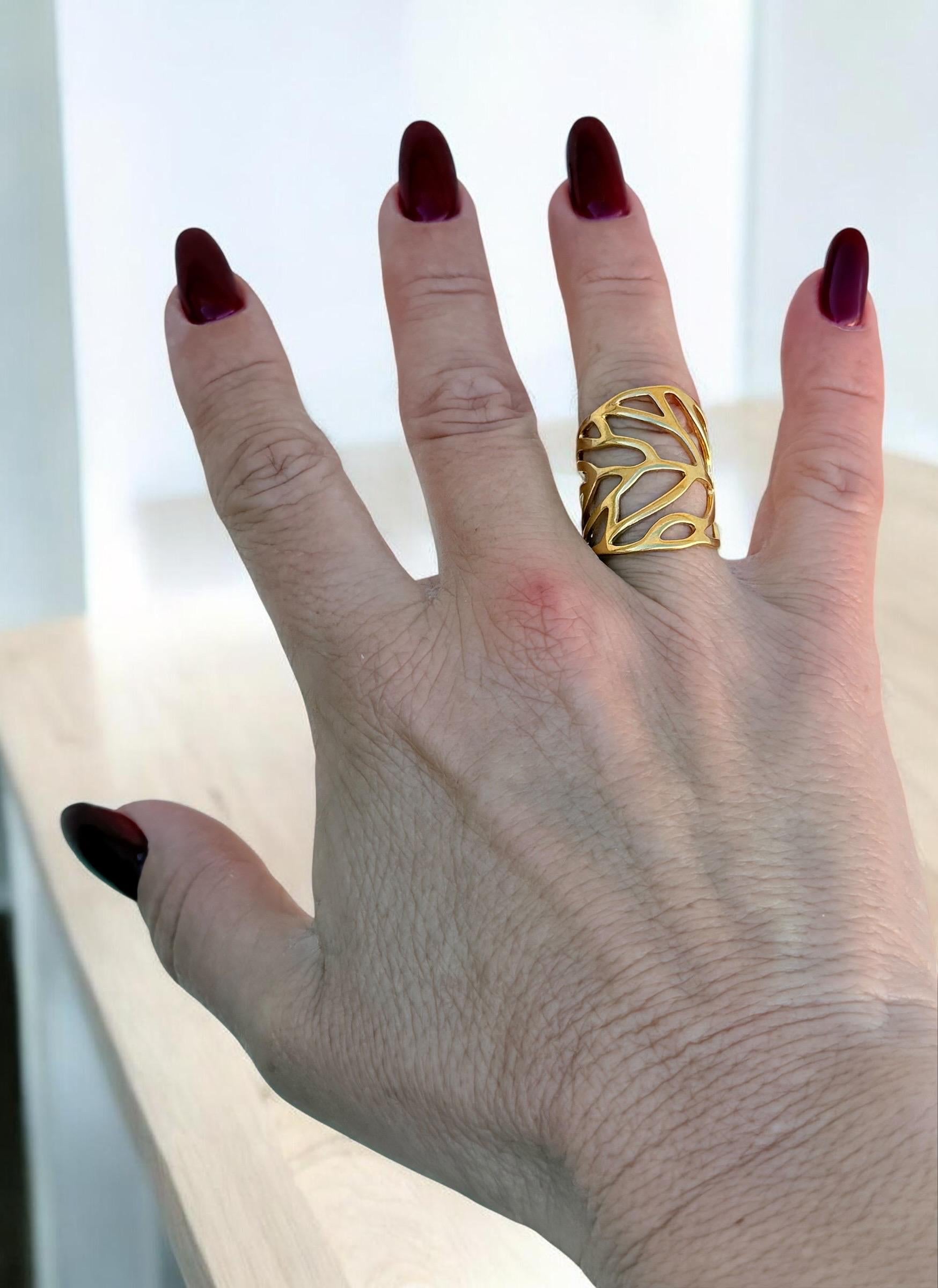 Chunky silver or gold finished carved wide bohemian ring, adjustable jewelry