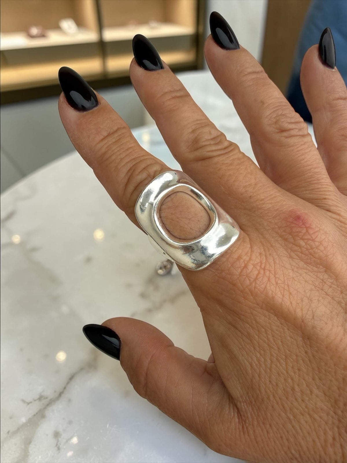 Statement Ring Chunky Silver Ring Gift For Birthday Gift Idea Bold Jewelry Silver Gift For Friend Gift For Mom Trendy