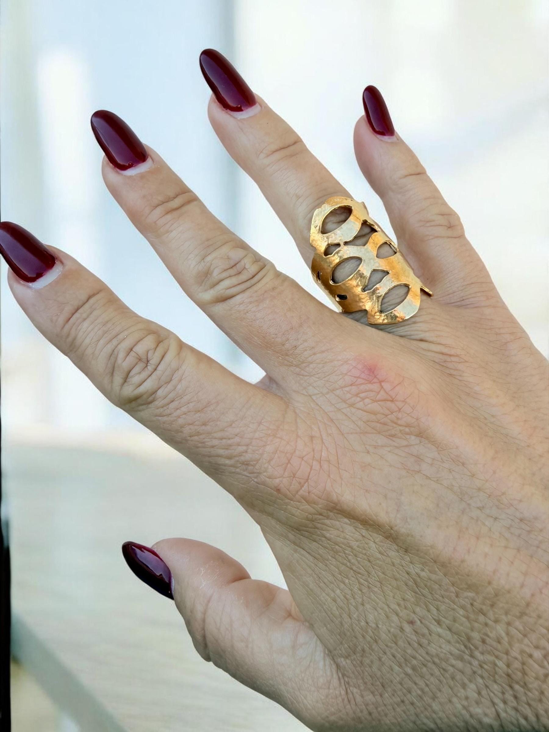 Chunky Silver Adjustable Ring, abstract ring, Statement Jewelry.