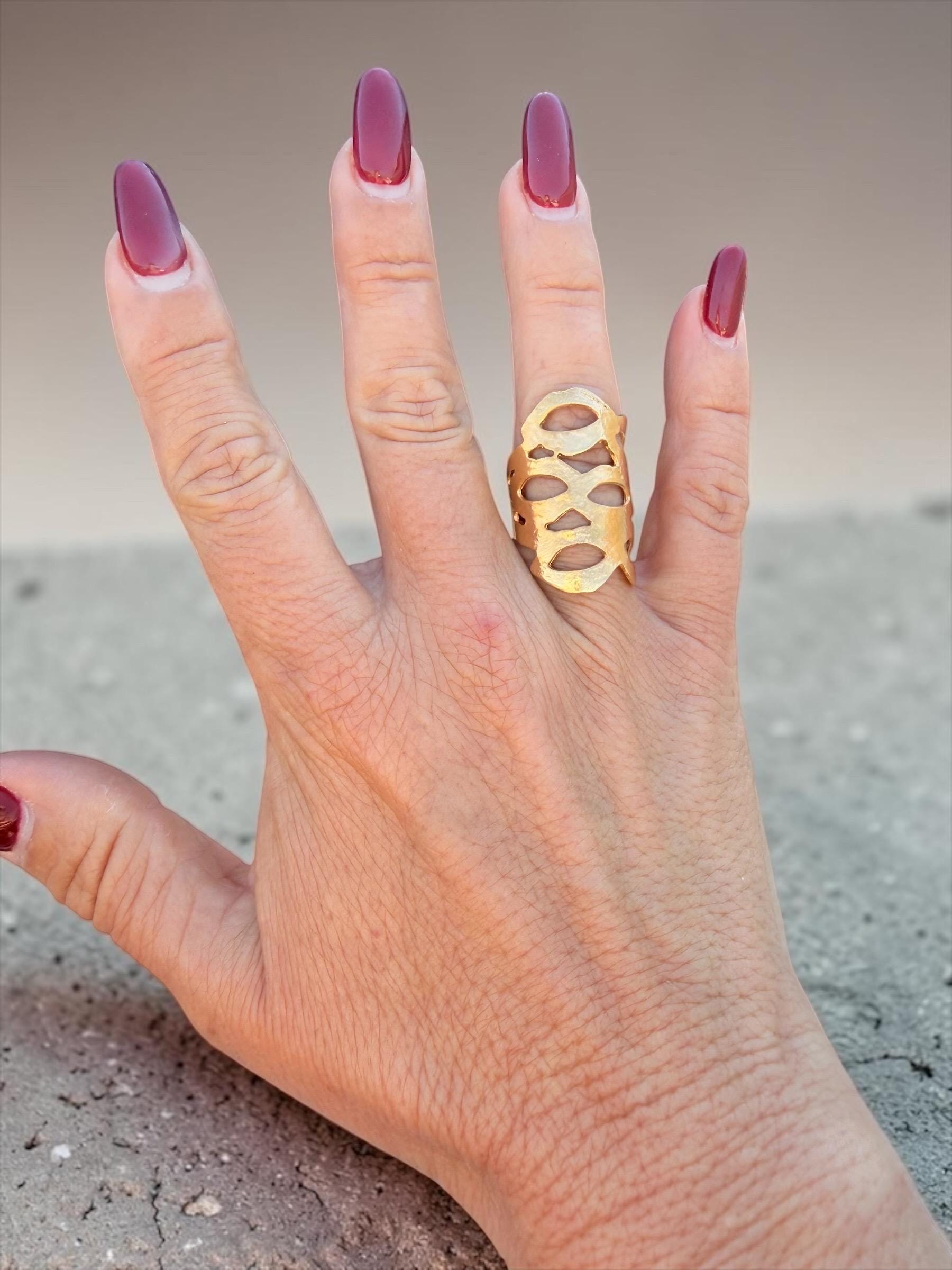 Chunky Silver Adjustable Ring, abstract ring, Statement Jewelry.