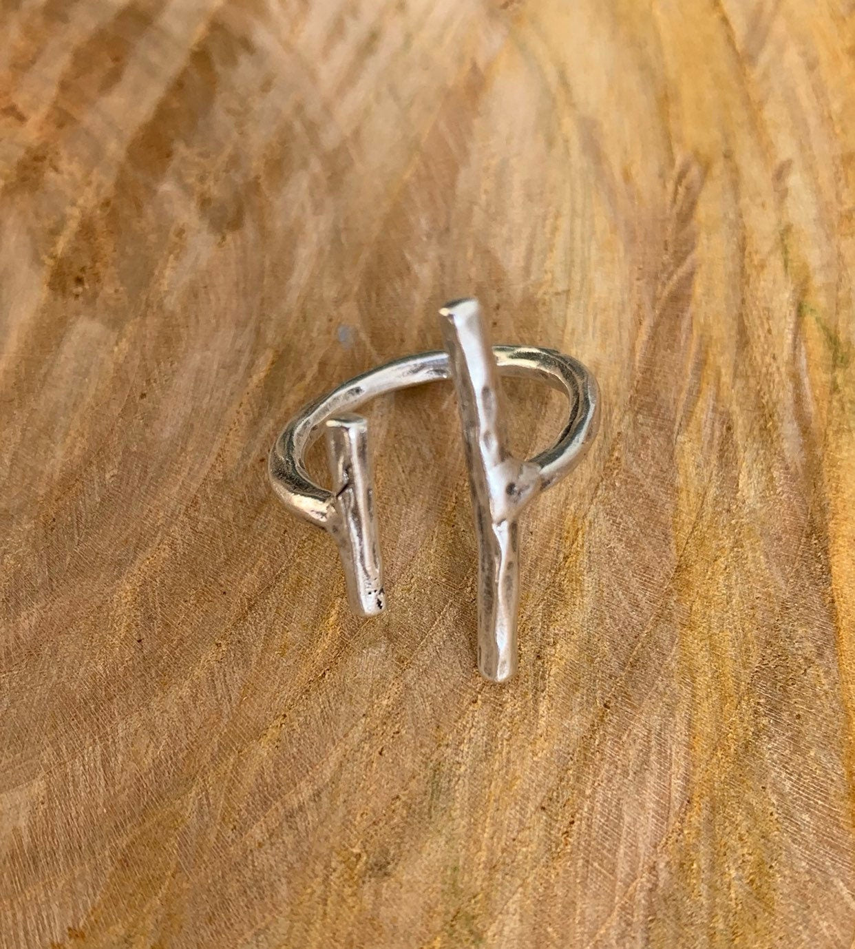 Dainty parallels bars adjustable boho ring in silver pr gold plated finish