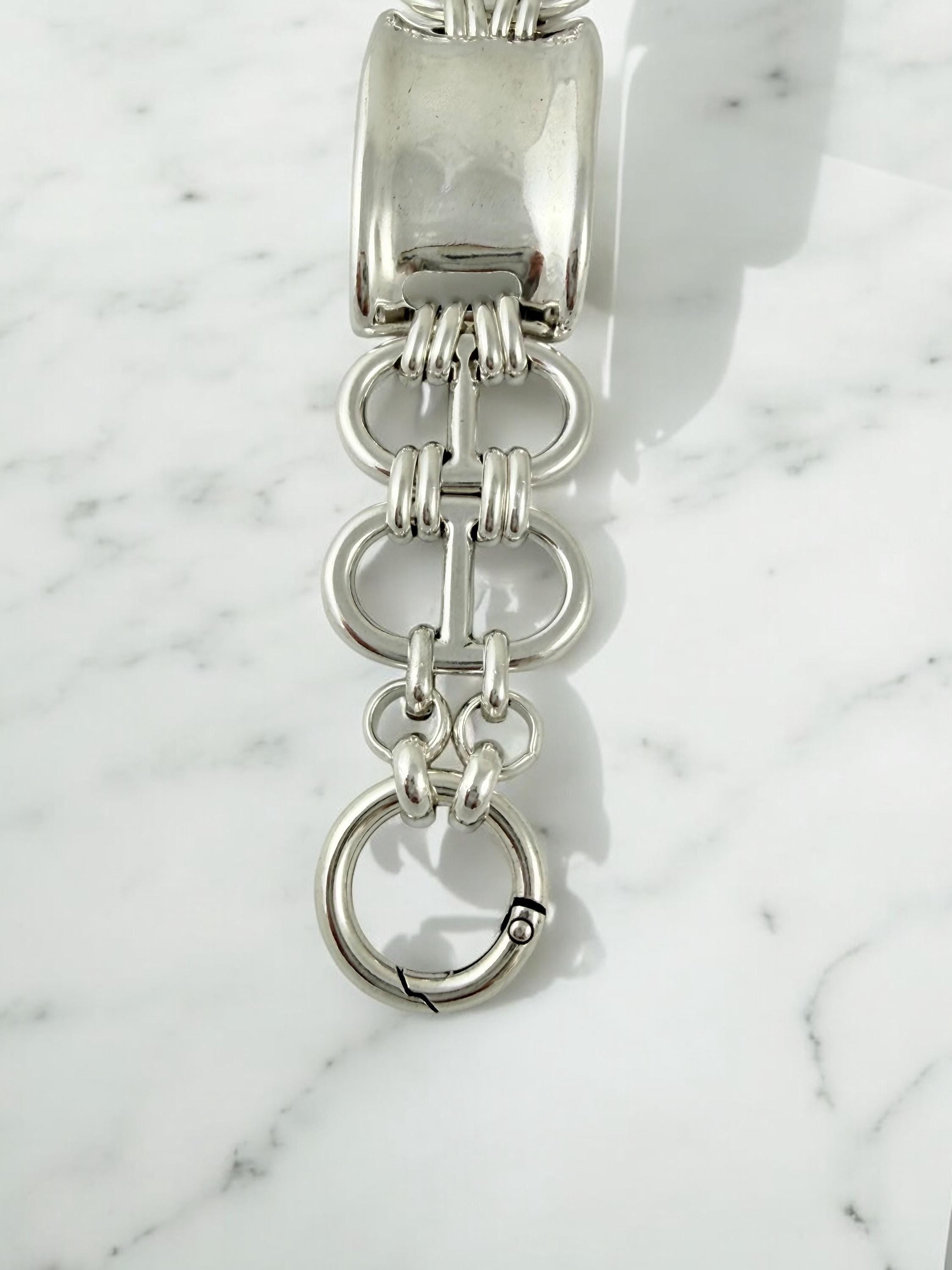 Chunky silver bracelet, cuff bracelet, silver bold bracelet, silver chain bracelet, thick link bracelet, , statement bracelet