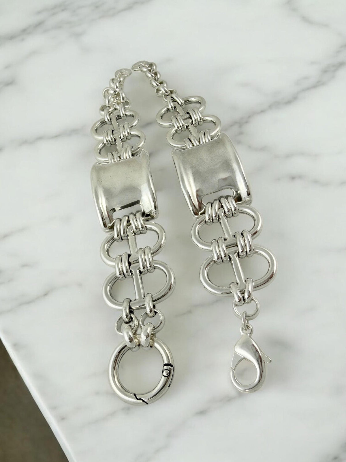 Chunky silver bracelet, cuff bracelet, silver bold bracelet, silver chain bracelet, thick link bracelet, , statement bracelet