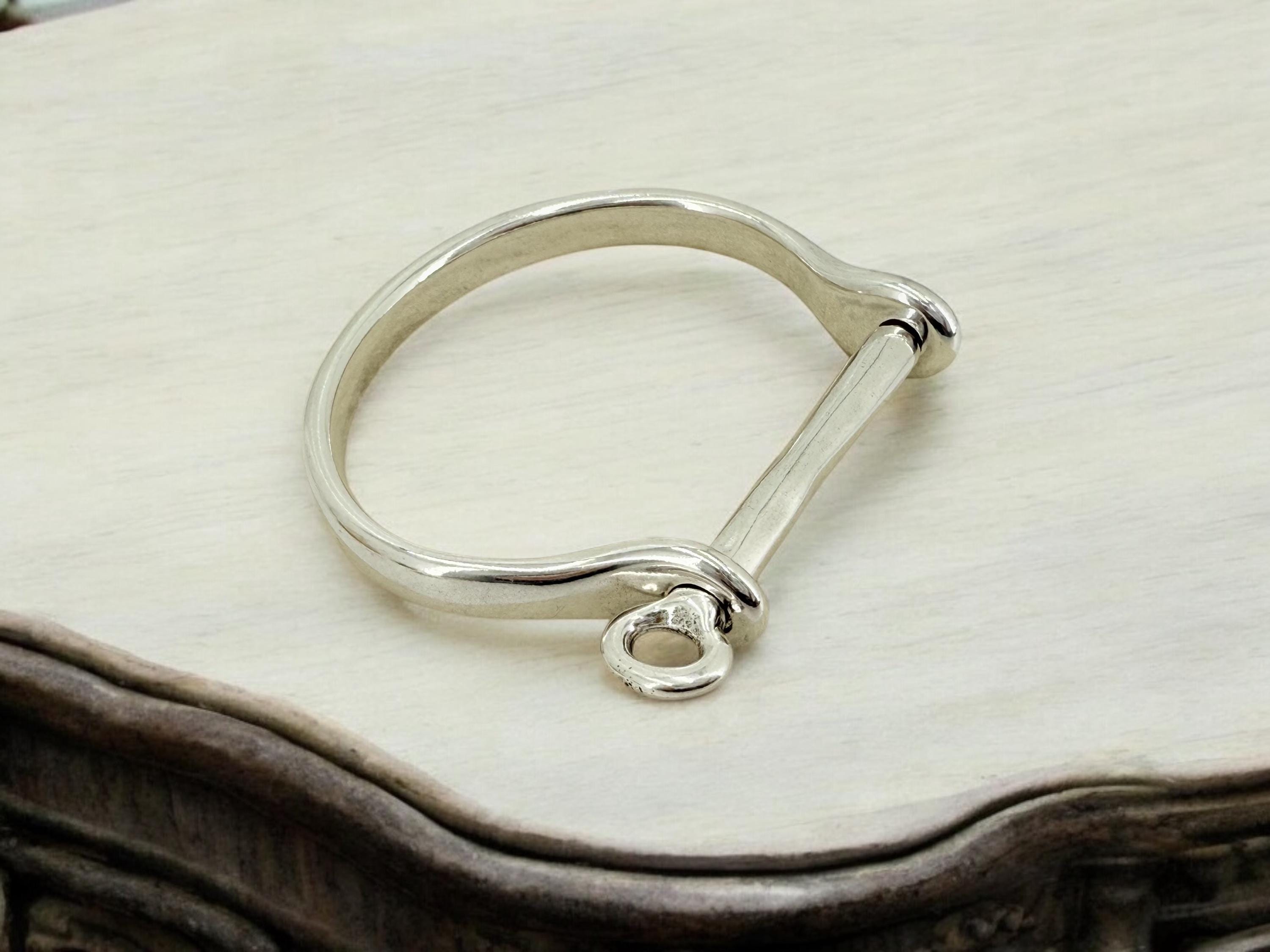 Womens silver cuff rigid bracelet, padlock handcuff