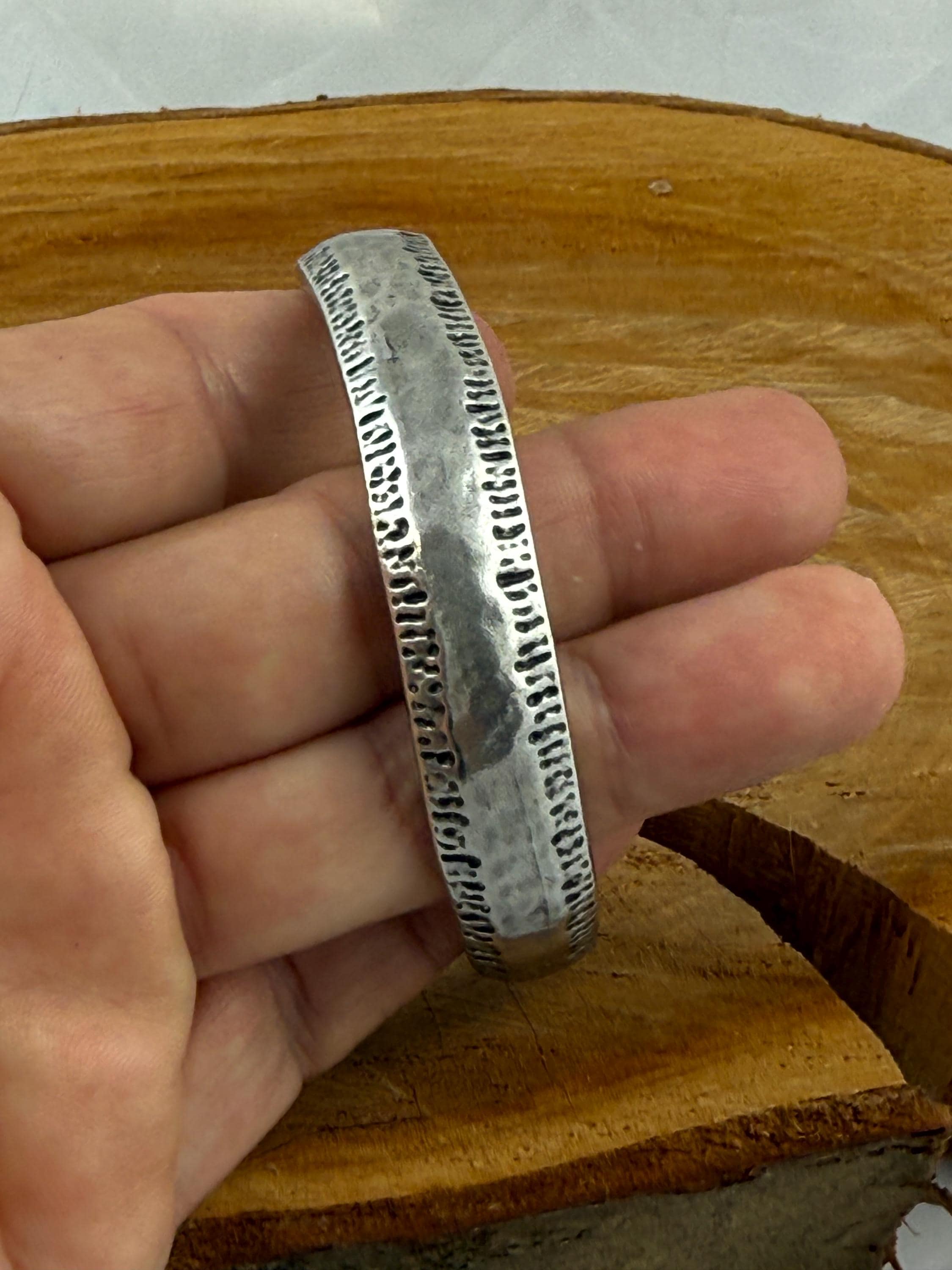 Adjustable Silver-Plated Brass Cuff – Unisex Handmade bold Bracelet - open bangle
