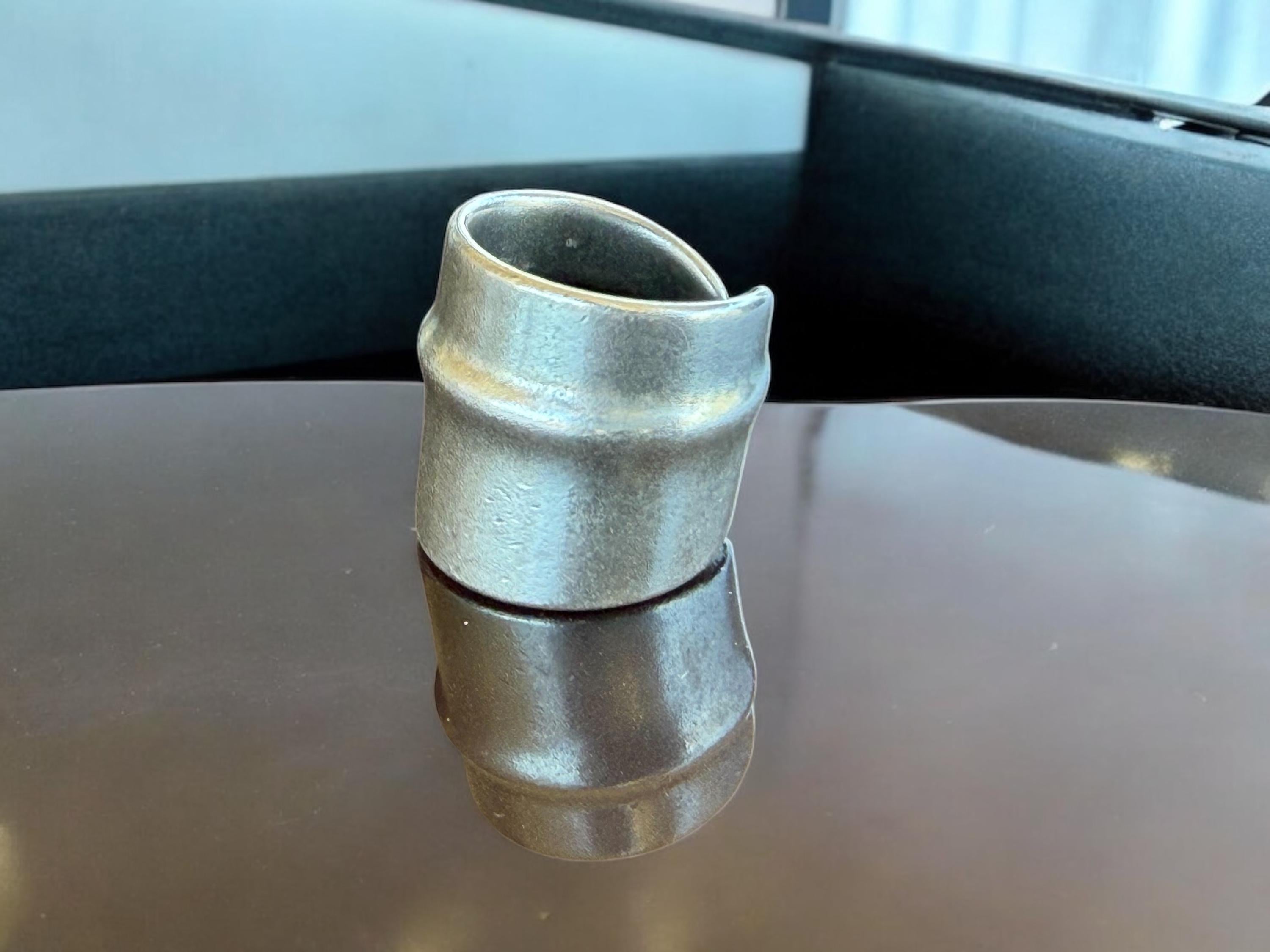Chunky silver statement ring, bold sculptural design, edgy silver jewelry, gift for women, trendy boho ring, modern artisan jewelry