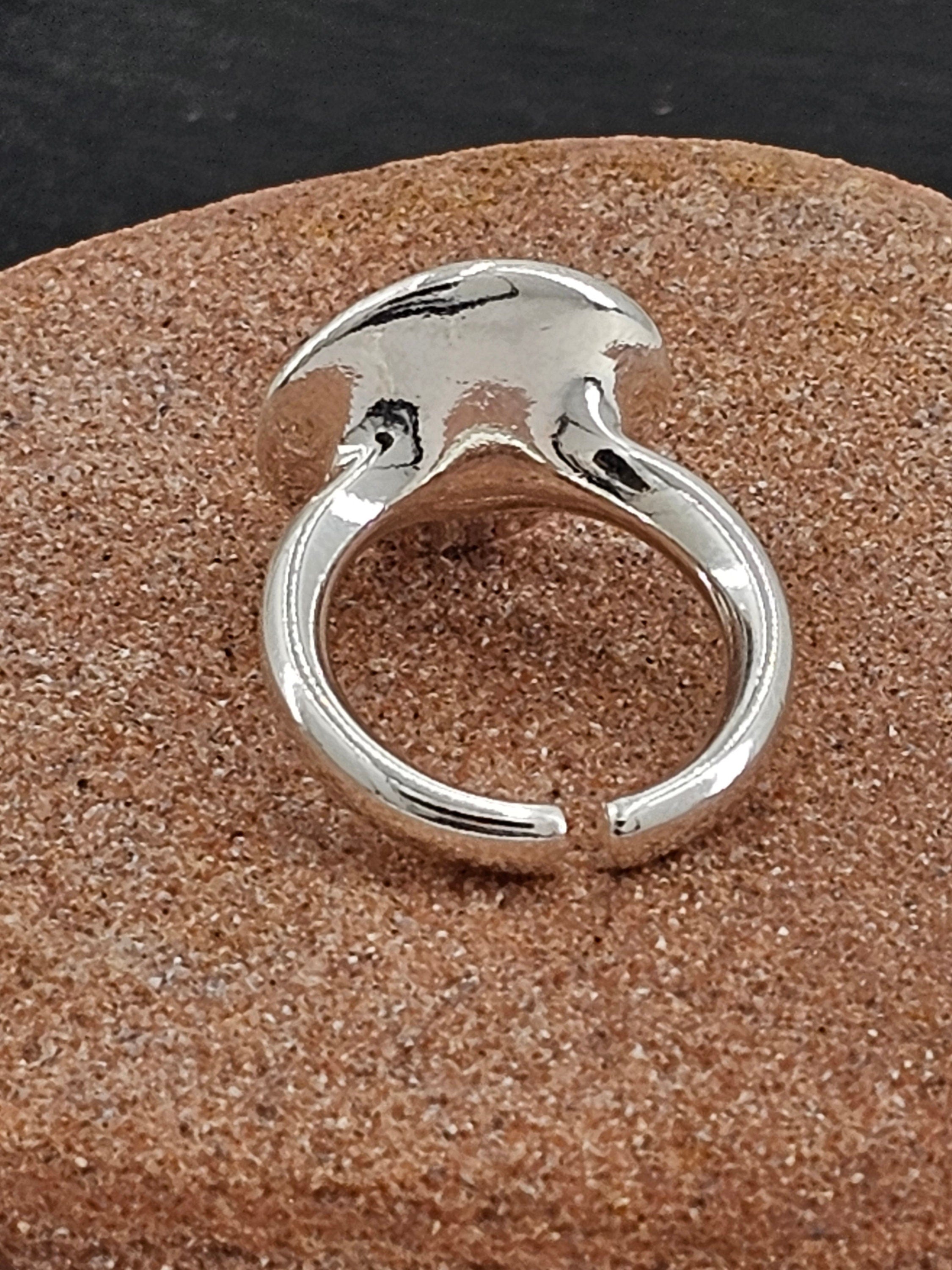 Chunky ring, silver boho ring, round boho silver ring, button silver ring, statement ring, Uno de 50 style