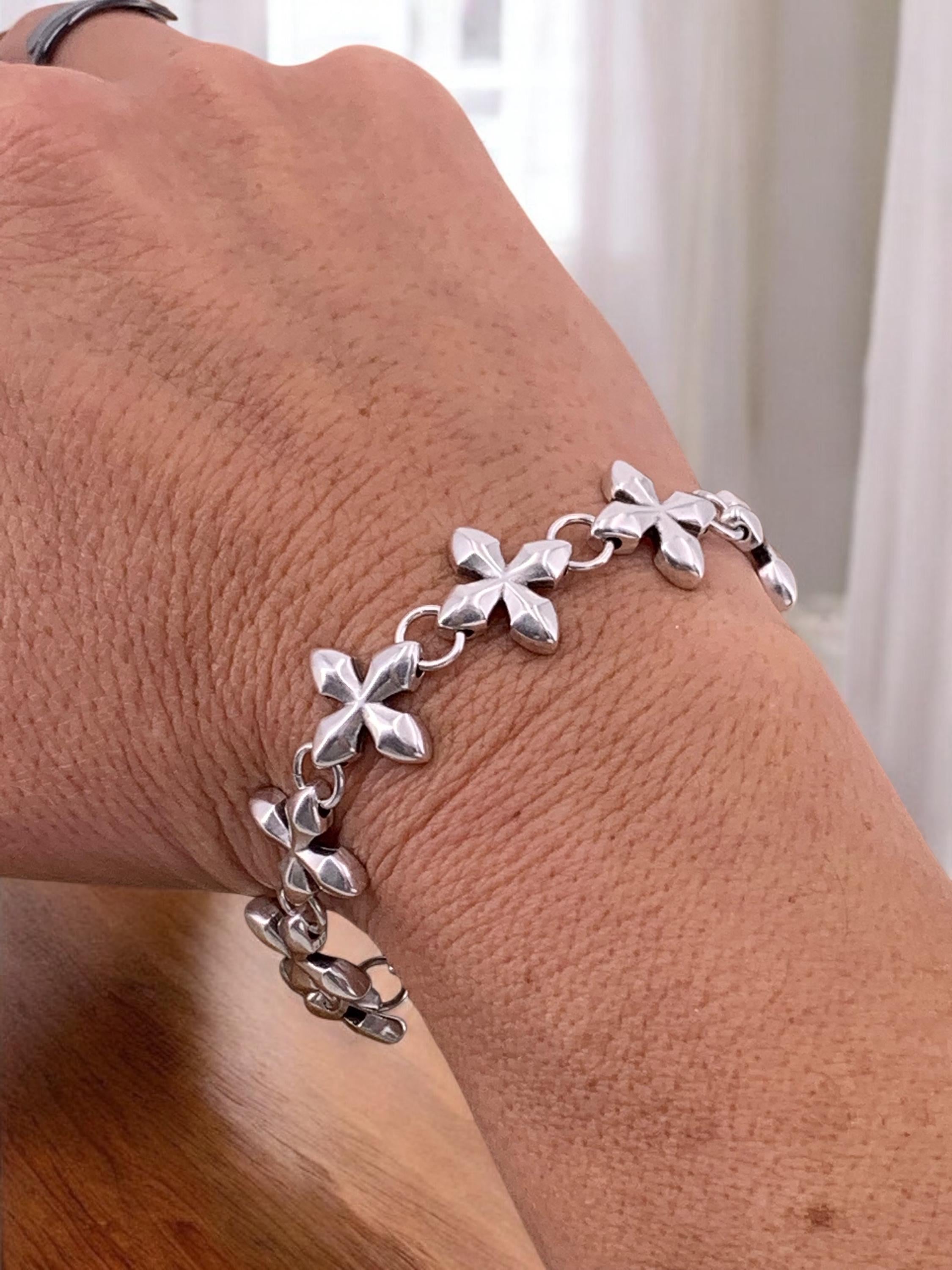 Original chunky link Unisex Sculptural Chain Bracelet – Custom-Fit Silver Link Design with Magnetic or Lobster Clasp