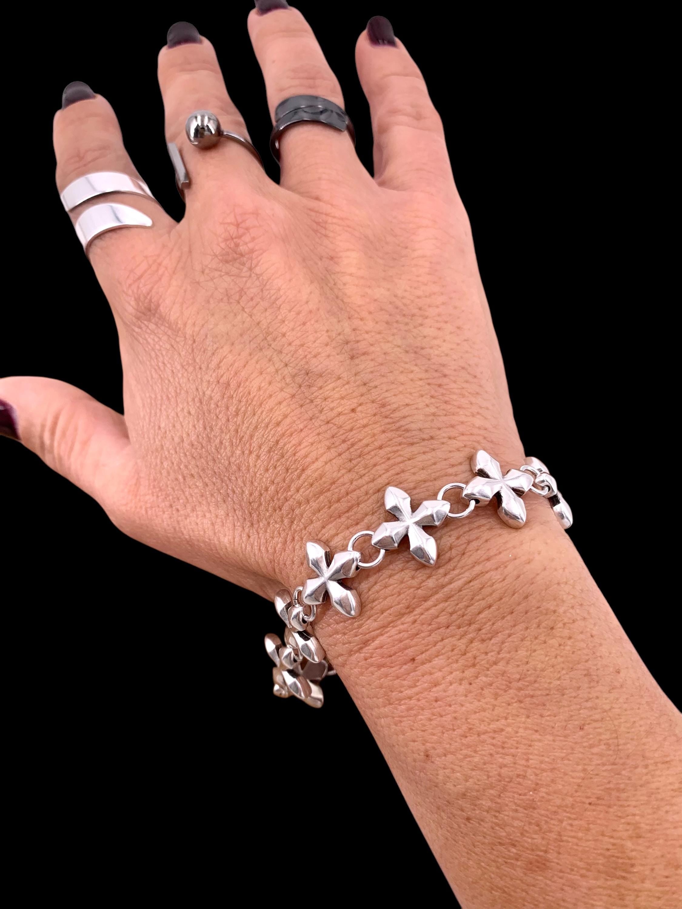 Original chunky link Unisex Sculptural Chain Bracelet – Custom-Fit Silver Link Design with Magnetic or Lobster Clasp