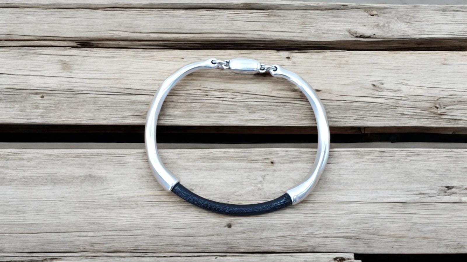 Gift for him, organic bracelet, hammered bracelet, silver  bracelet, handmade jewelry, personalized jewelry, jewelry, gifts for mom
