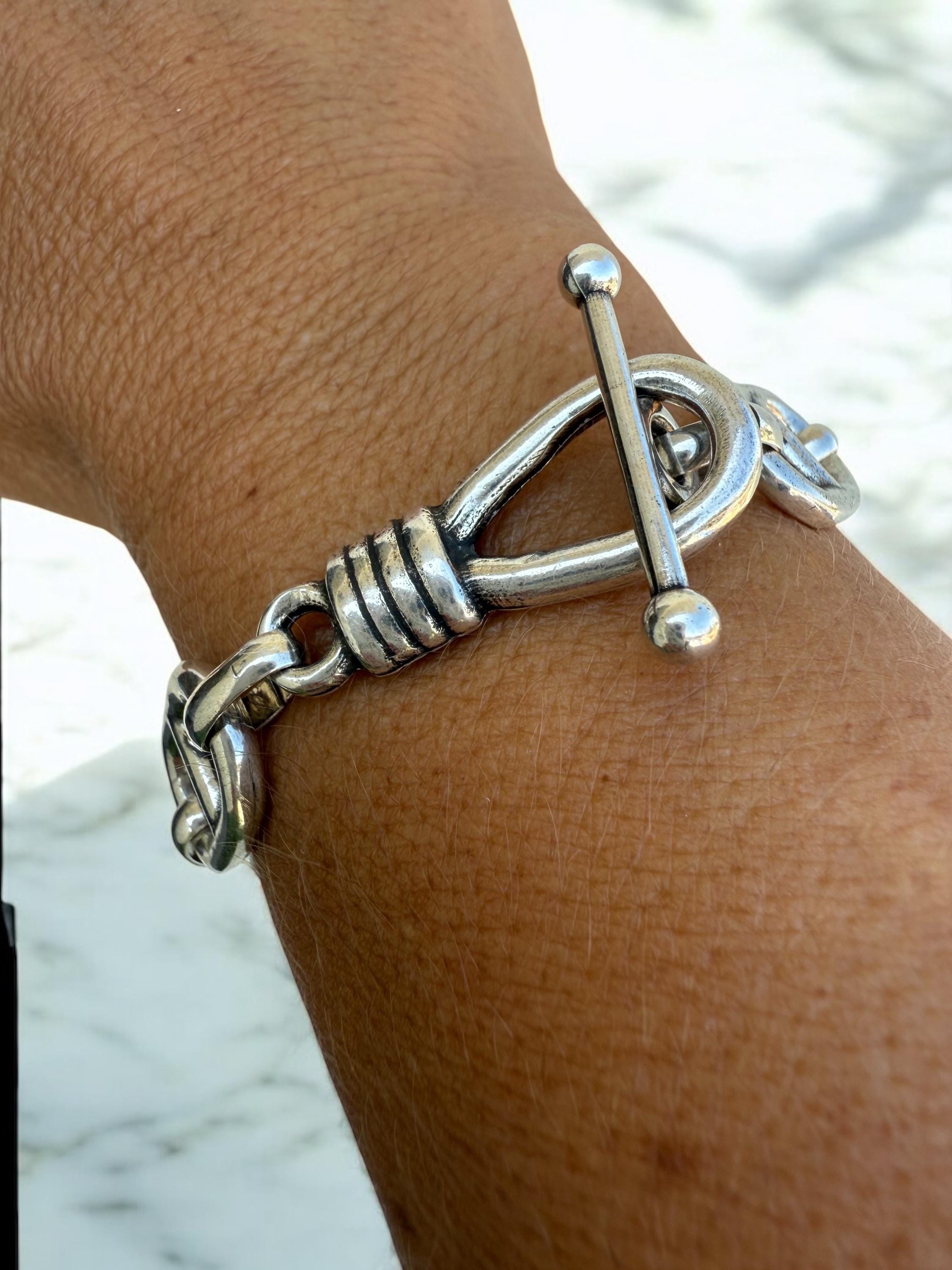 Chunky Silver Chain Bracelet –  Solid Links – Toggle Clasp – lightweith Statement Jewelry – Uno de 50 Inspired – Custom Fit Gift
