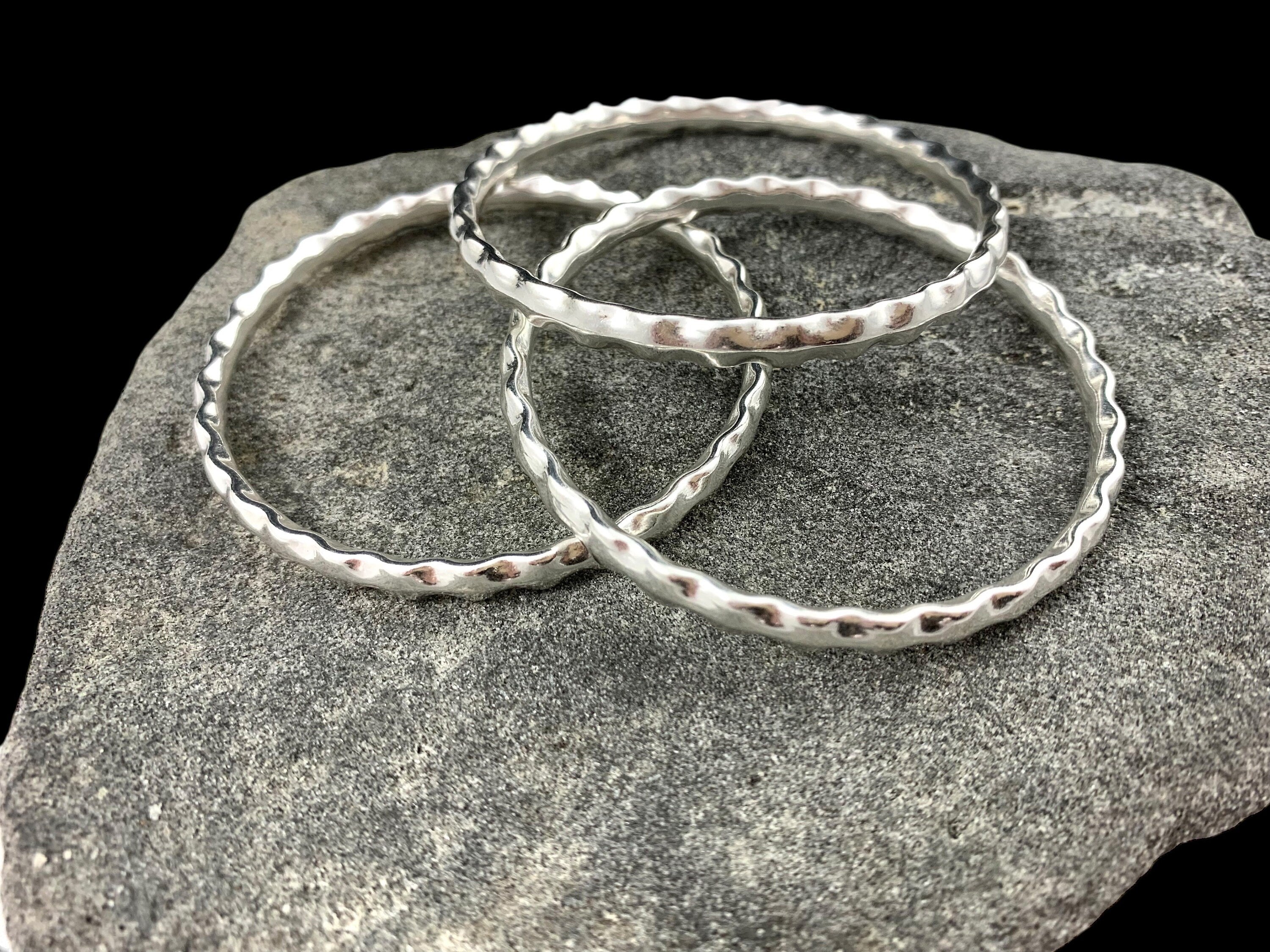 Shiny sterling silver plated hammered bangle, heart engraved bangle, stackable silver bangle bracelet, silver cuff bracelet, rigid bangle