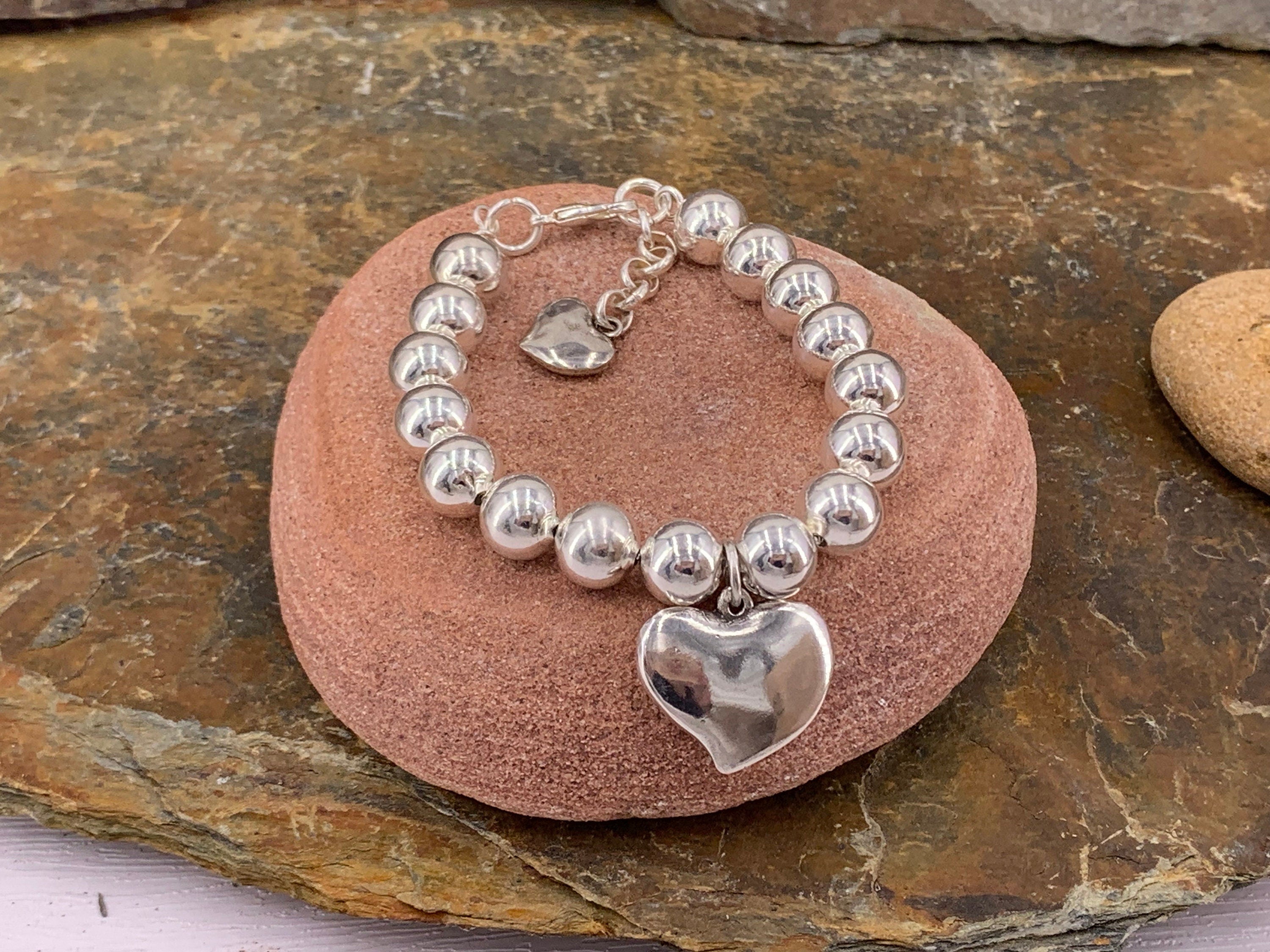Chunky silver ball chain bracelet, lightweight ball chain bracelet, silver beads chain bracelet,  style, big ball silver chain