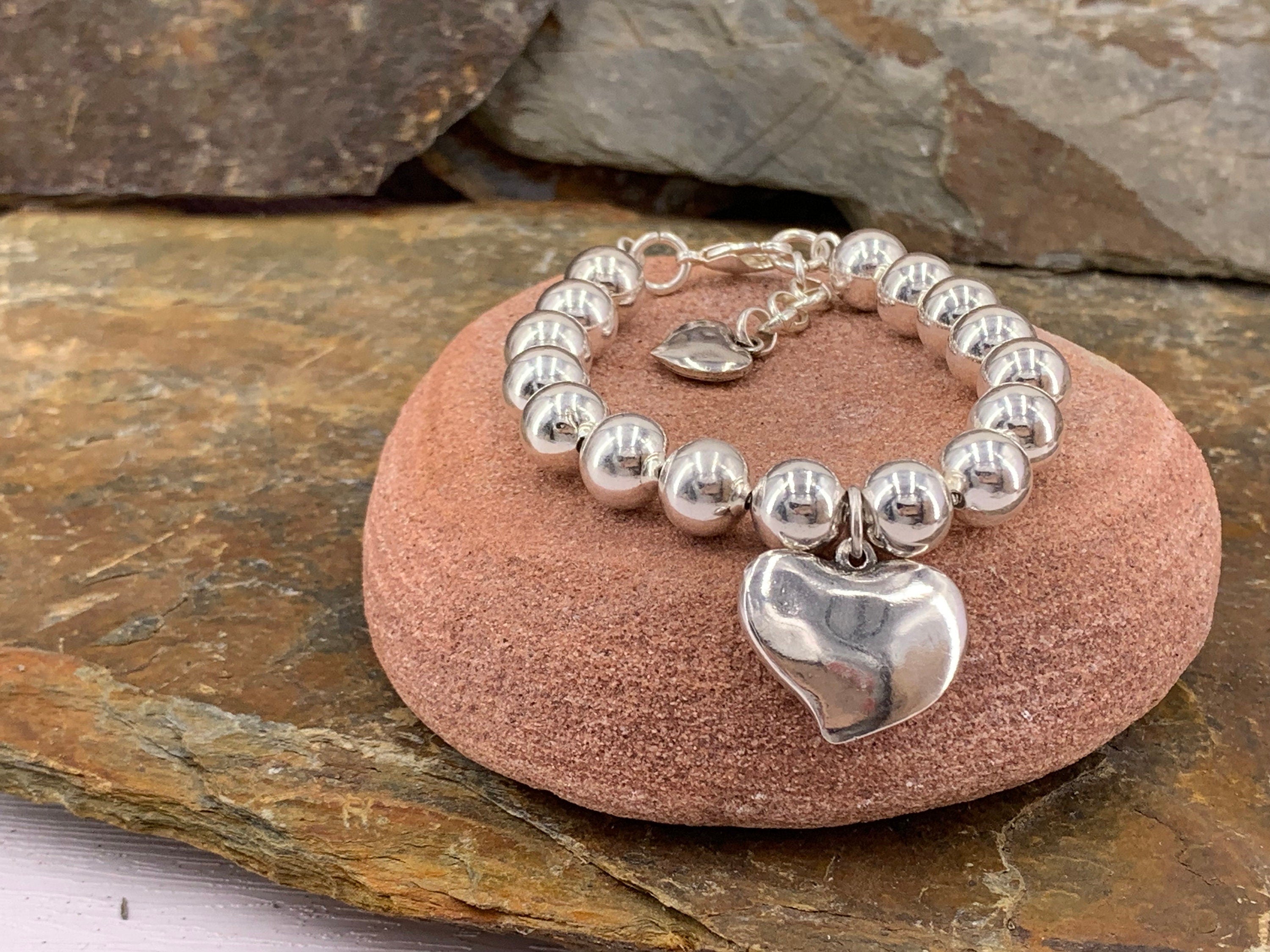 Chunky silver ball chain bracelet, lightweight ball chain bracelet, silver beads chain bracelet,  style, big ball silver chain