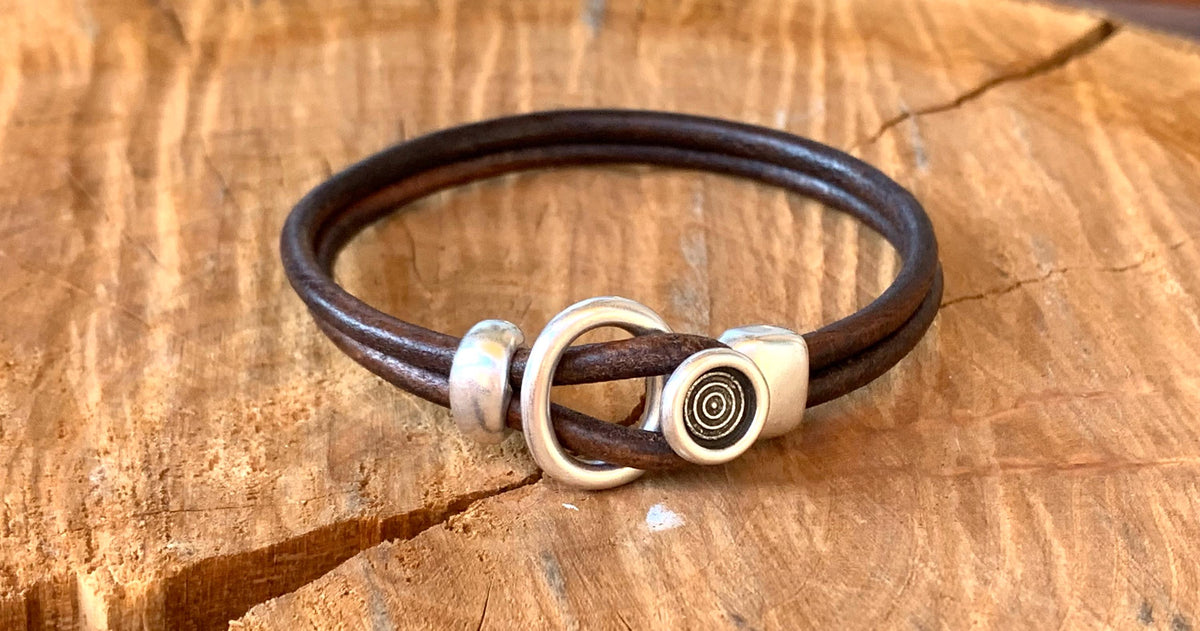 Unisex bohemian leather bracelet- gift for couples, handmade custom jewelry