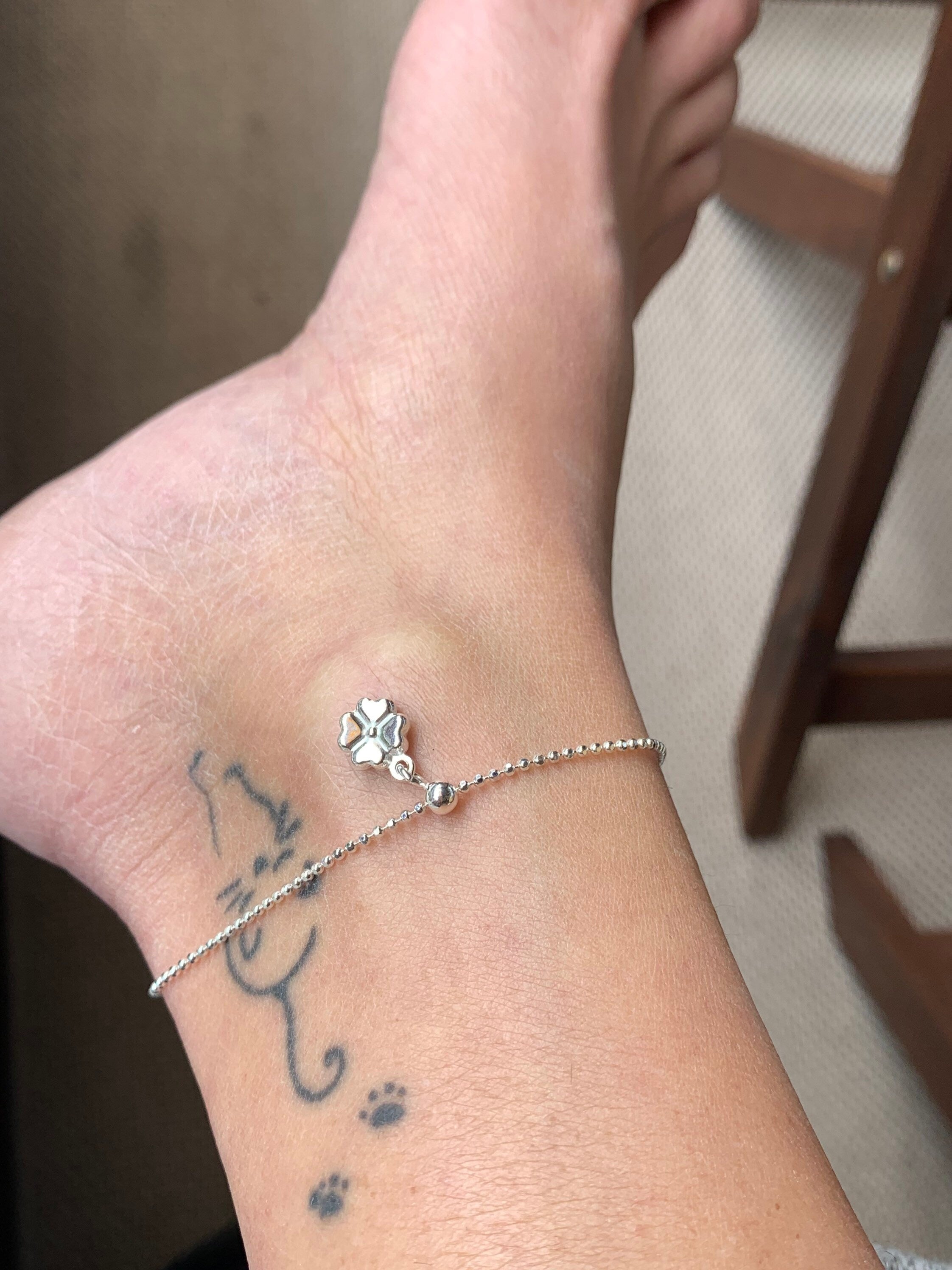 bohemian silver delicate balls chain ankle bracelet, dainty 925 sterling silver anklet, delicate silver anklet, sparkly anklet, gift for her