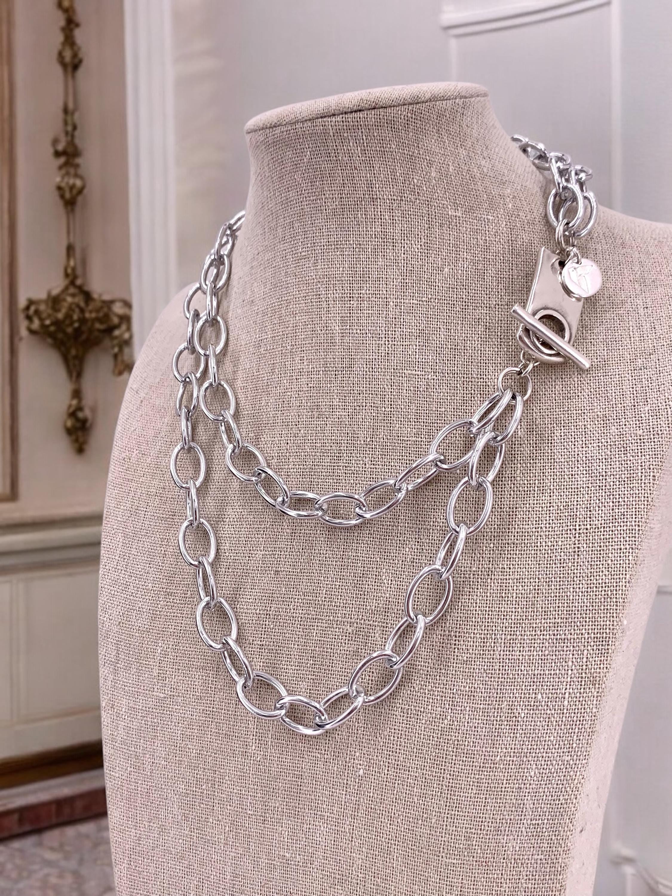 Extravagant Chunky multi layer aluminum chain necklace, layering chain necklace, multi strand chain necklace, lightweight necklace, gift