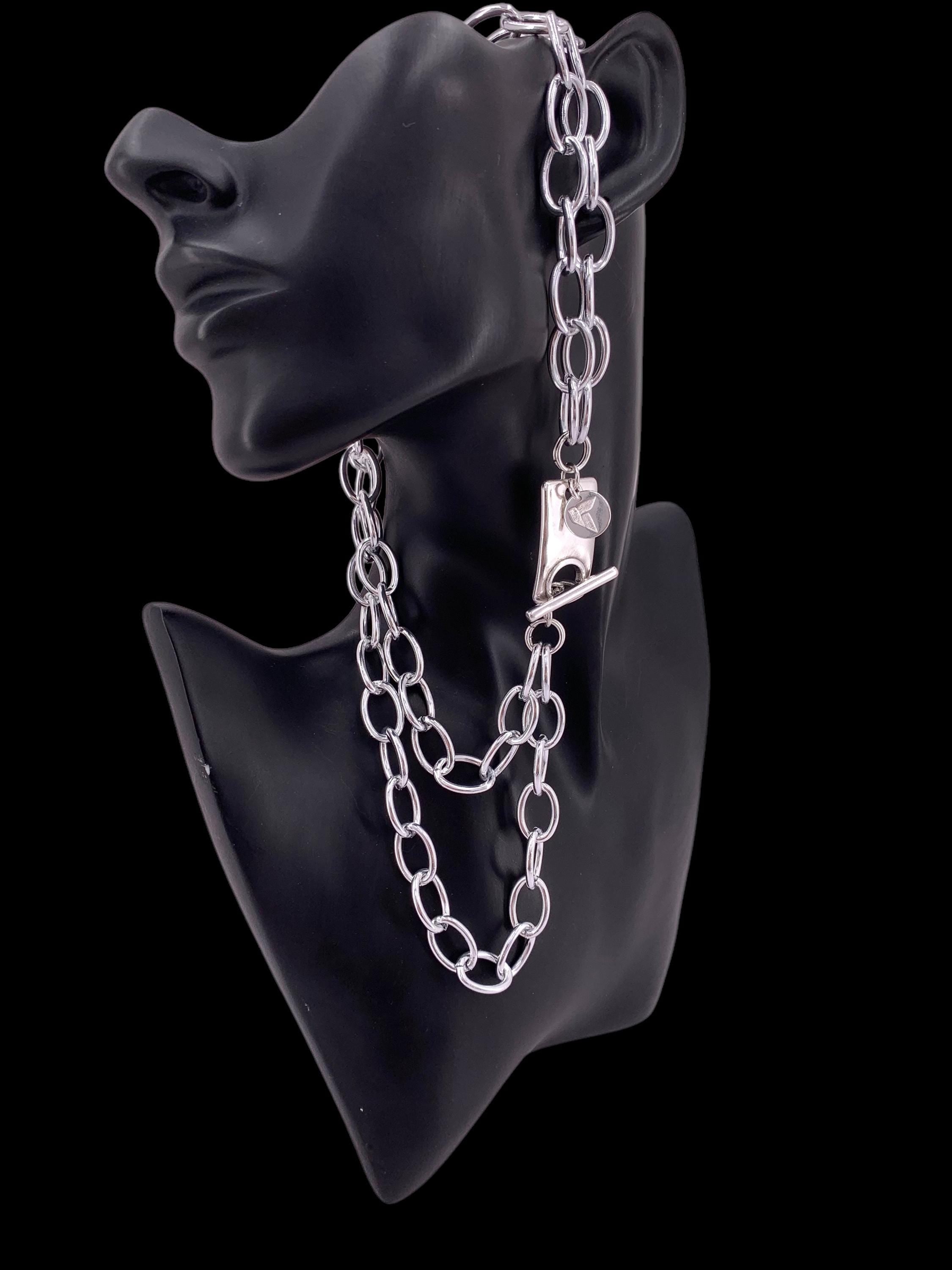 Extravagant Chunky multi layer aluminum chain necklace, layering chain necklace, multi strand chain necklace, lightweight necklace, gift