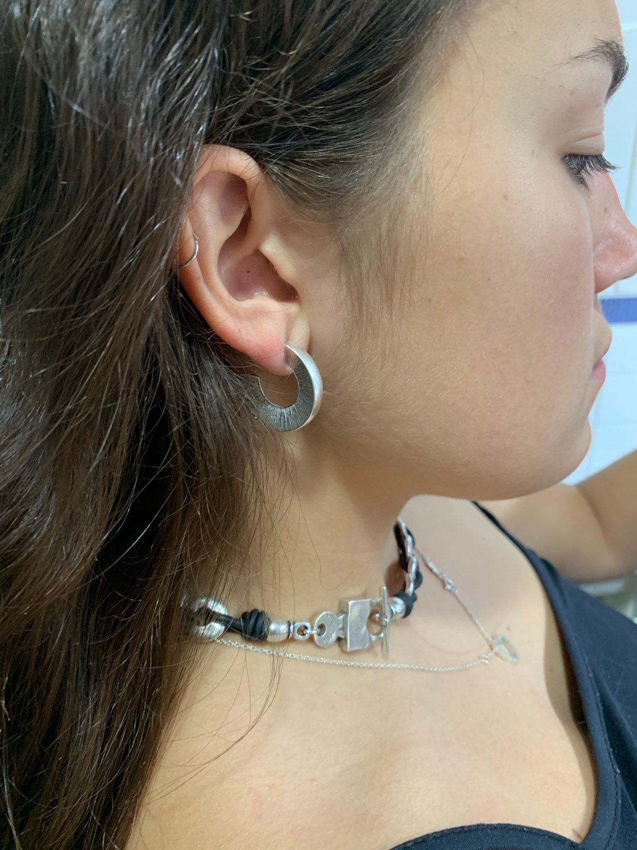 silver chunky hoops earrings, oversize earring, large silver earrings, bold earrings, chunky earrings, bold earrings, statement hoops,