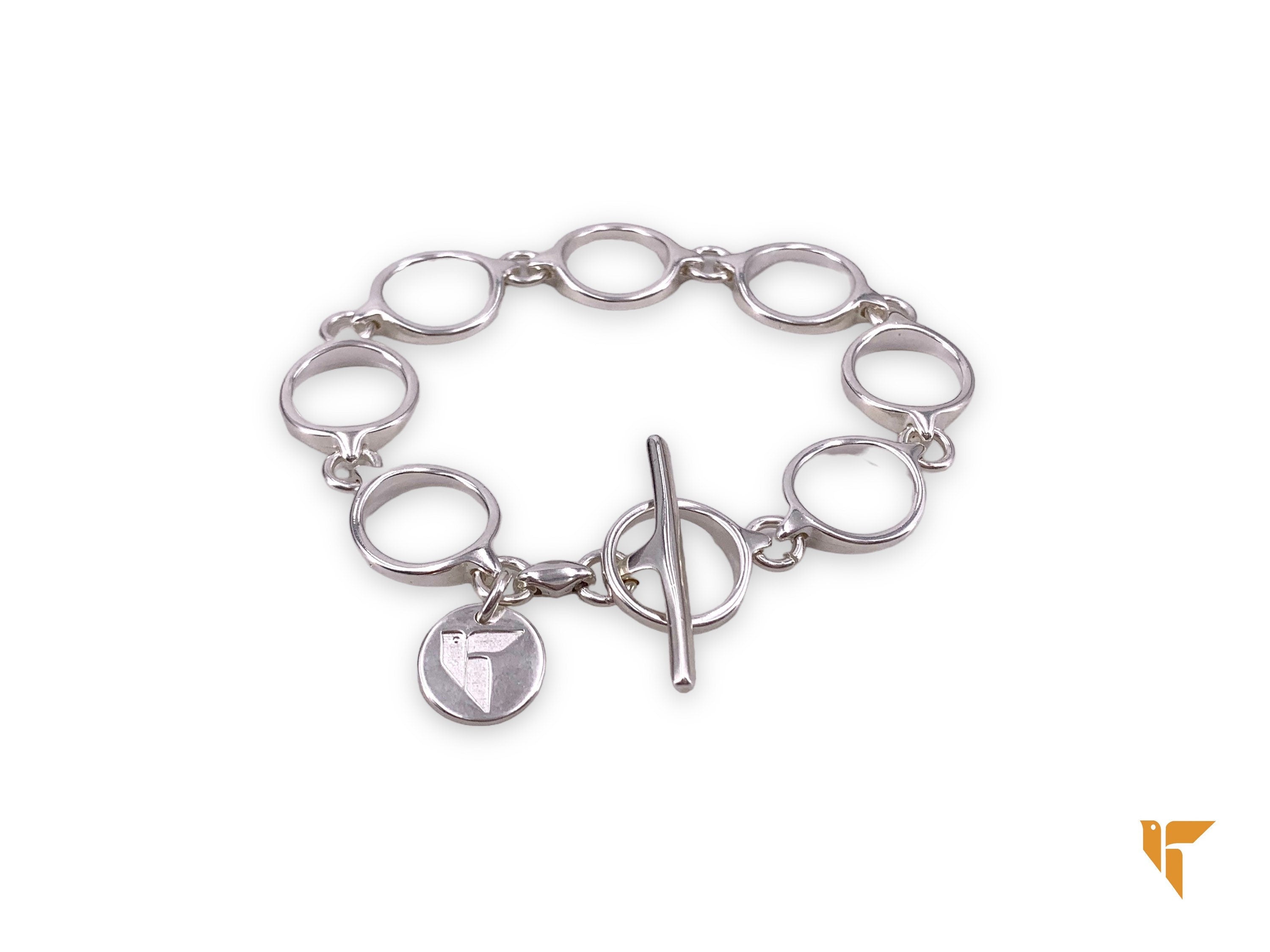 Chunky chain silver bracelet, bold silver chain french clasp bracelet,  style bracelet, T clasp woman chain bracelet