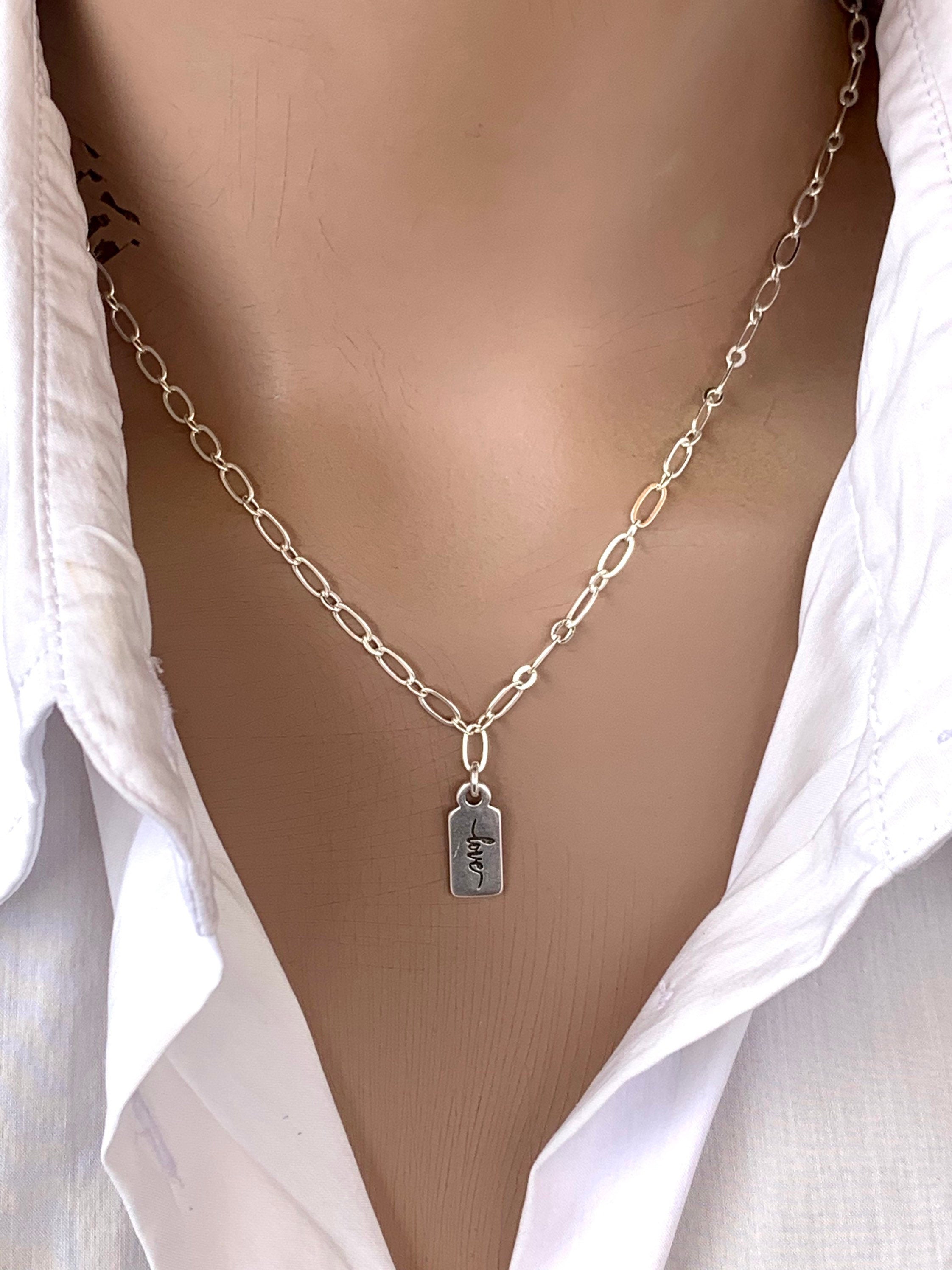 Dainty necklace with love for her, simple and elegant necklace, necklace with love poendant