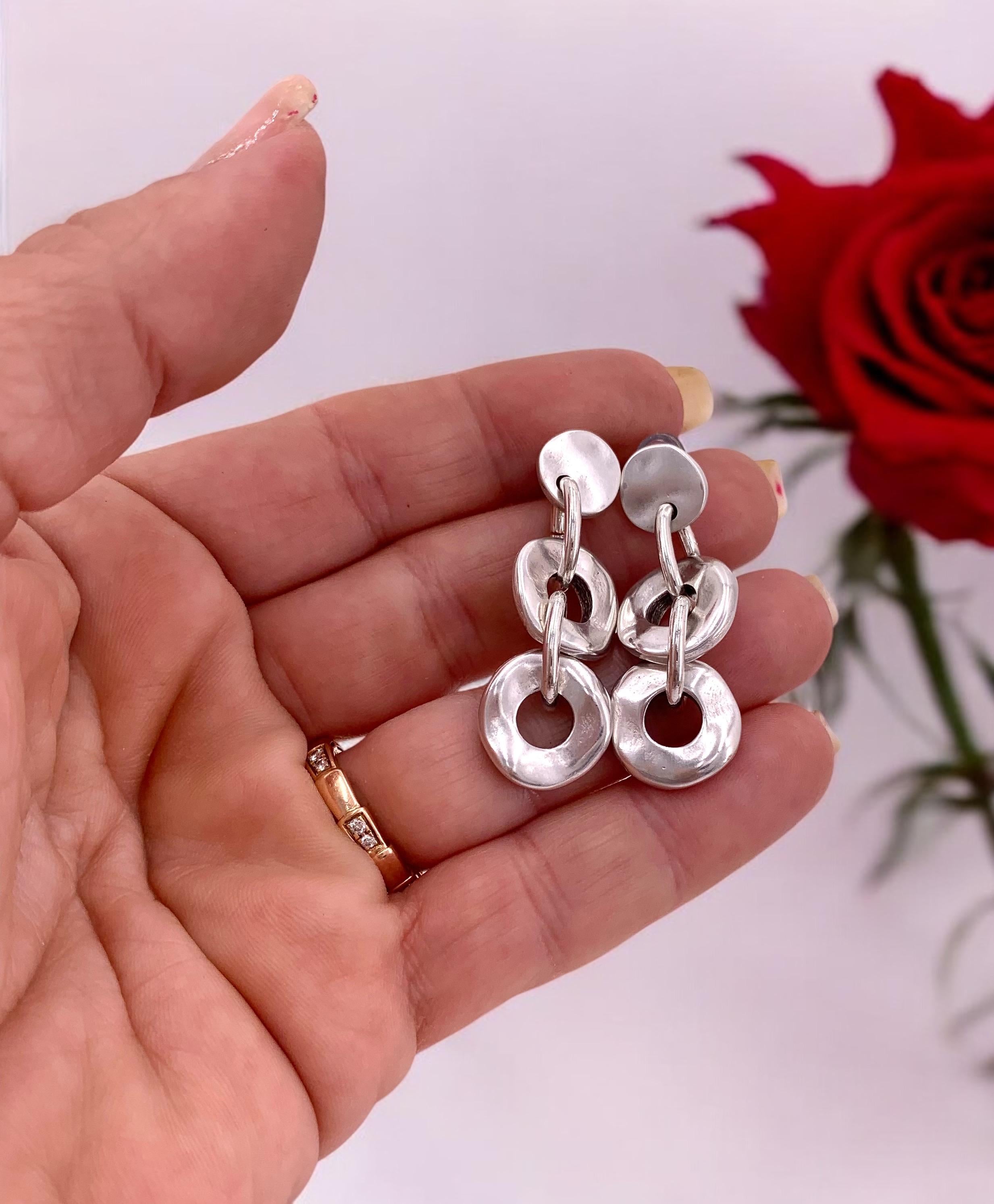 Bulky silver chain link earrings, chunky earrings, large earrings, statement earrings, uno de 50 style, gift for women, oversize earrings