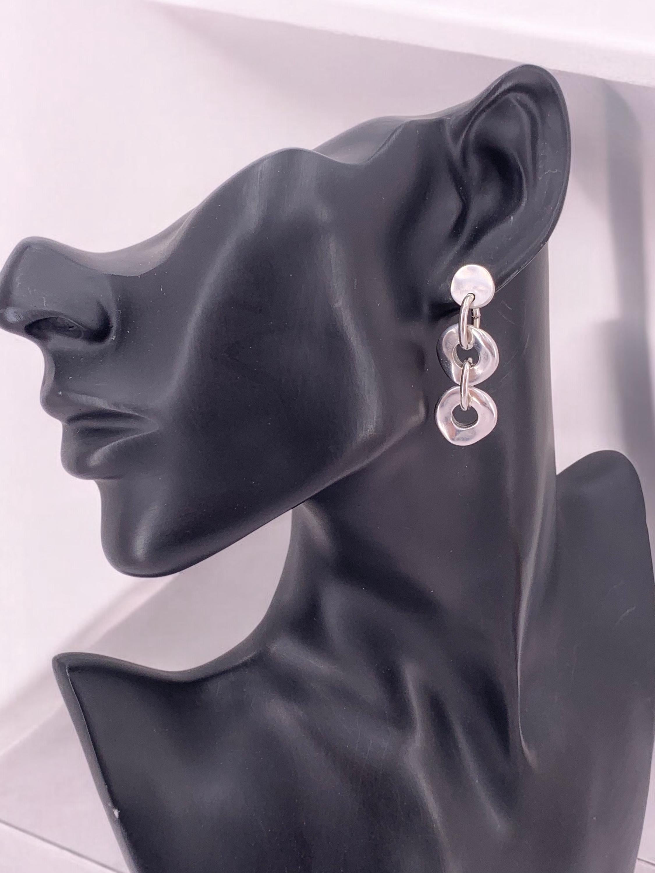 Bulky silver chain link earrings, chunky earrings, large earrings, statement earrings, uno de 50 style, gift for women, oversize earrings