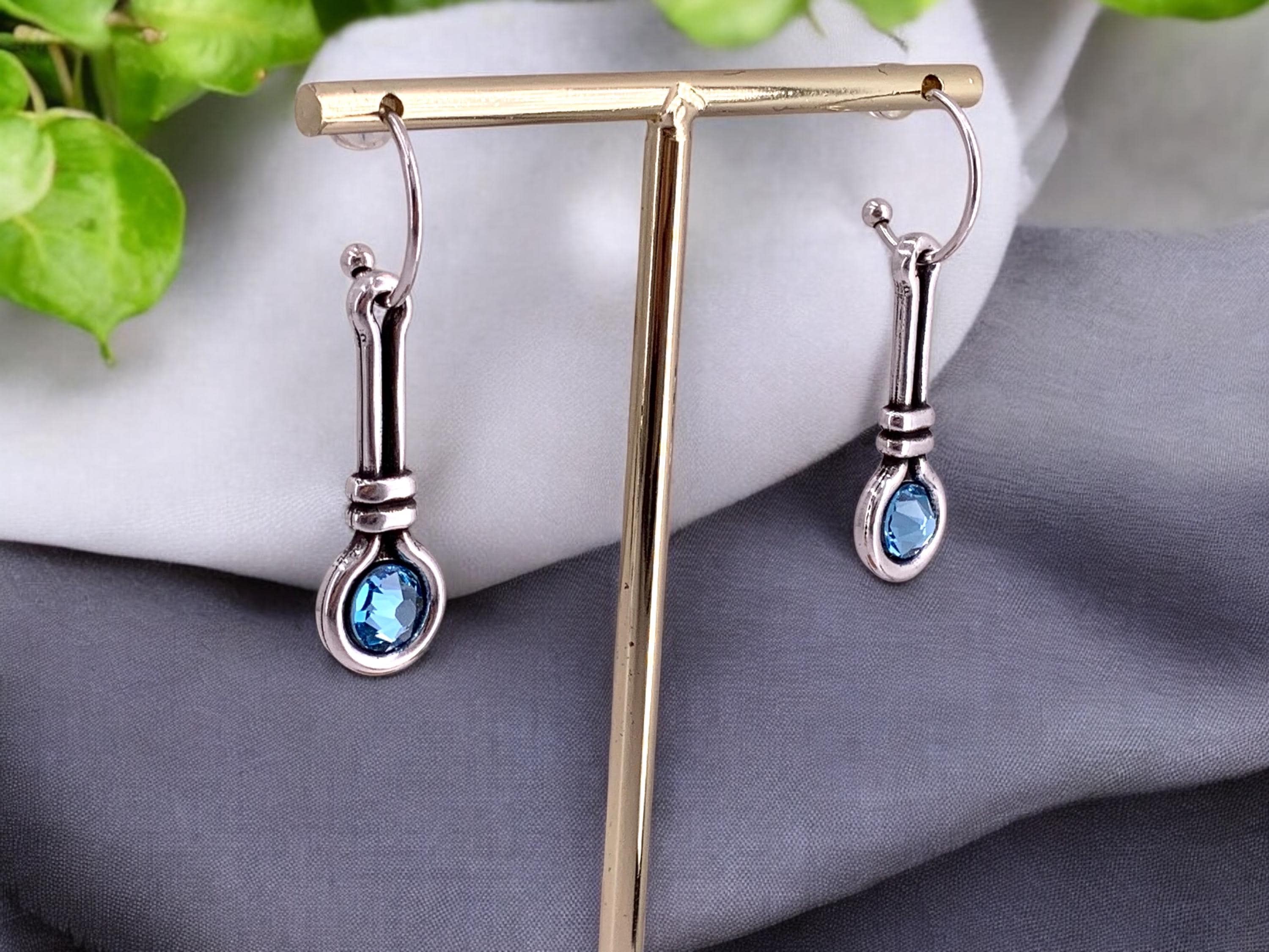 earrings with Swarovski crystal, uno de 50 style, handmade hypoallergenic silver plated , Valentines gift for her, statement dangle earrings