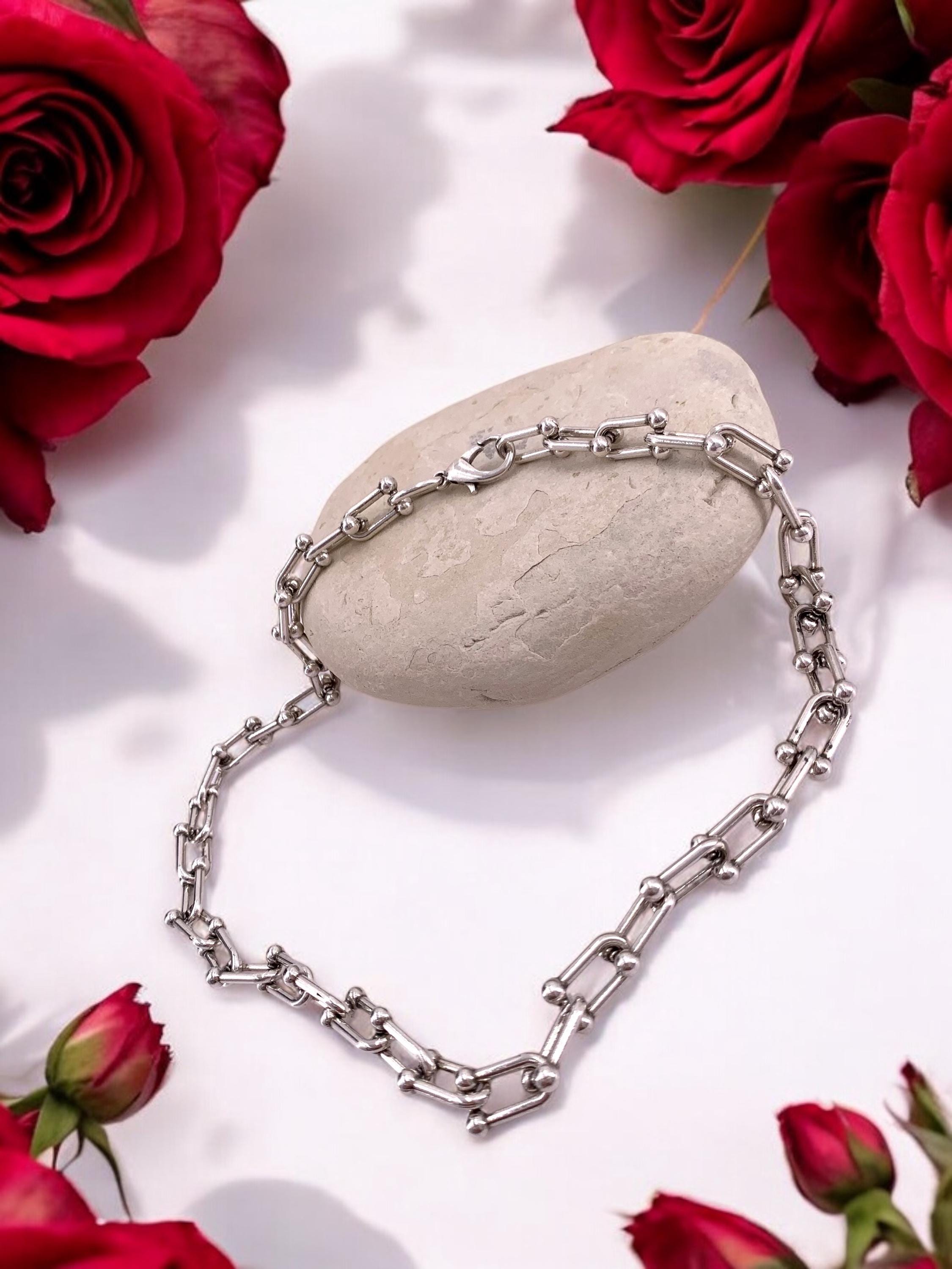 Bulky silver chain necklace, bold necklace, statement necklace, heavyweight chain necklace, simple chunky chain necklace, uno de 50 style