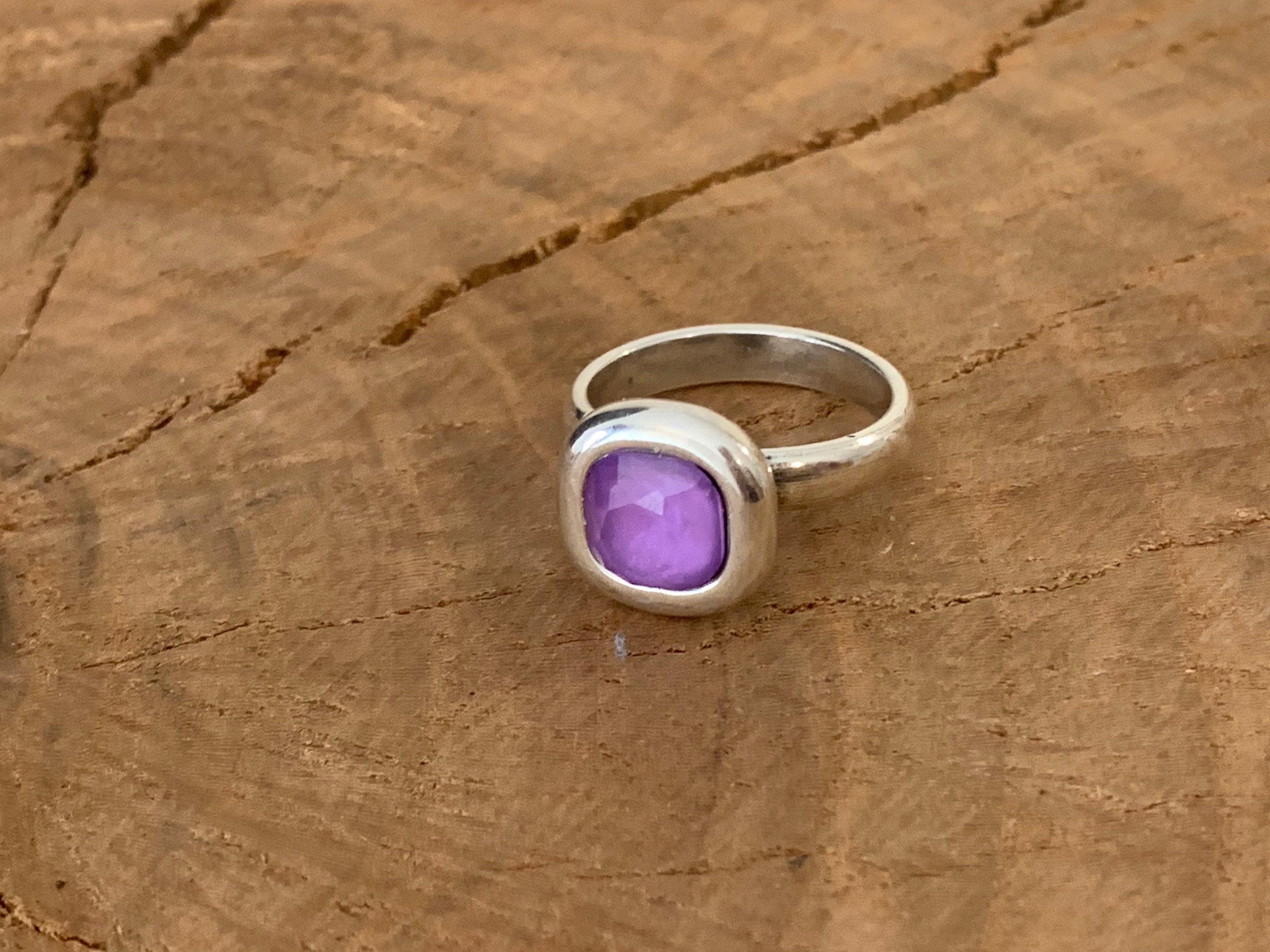 Anillo de plata de tamaño ajustable multicolor con cristal swarovski brillante y llamativo ideal para regalo de mujer, anillo grueso,